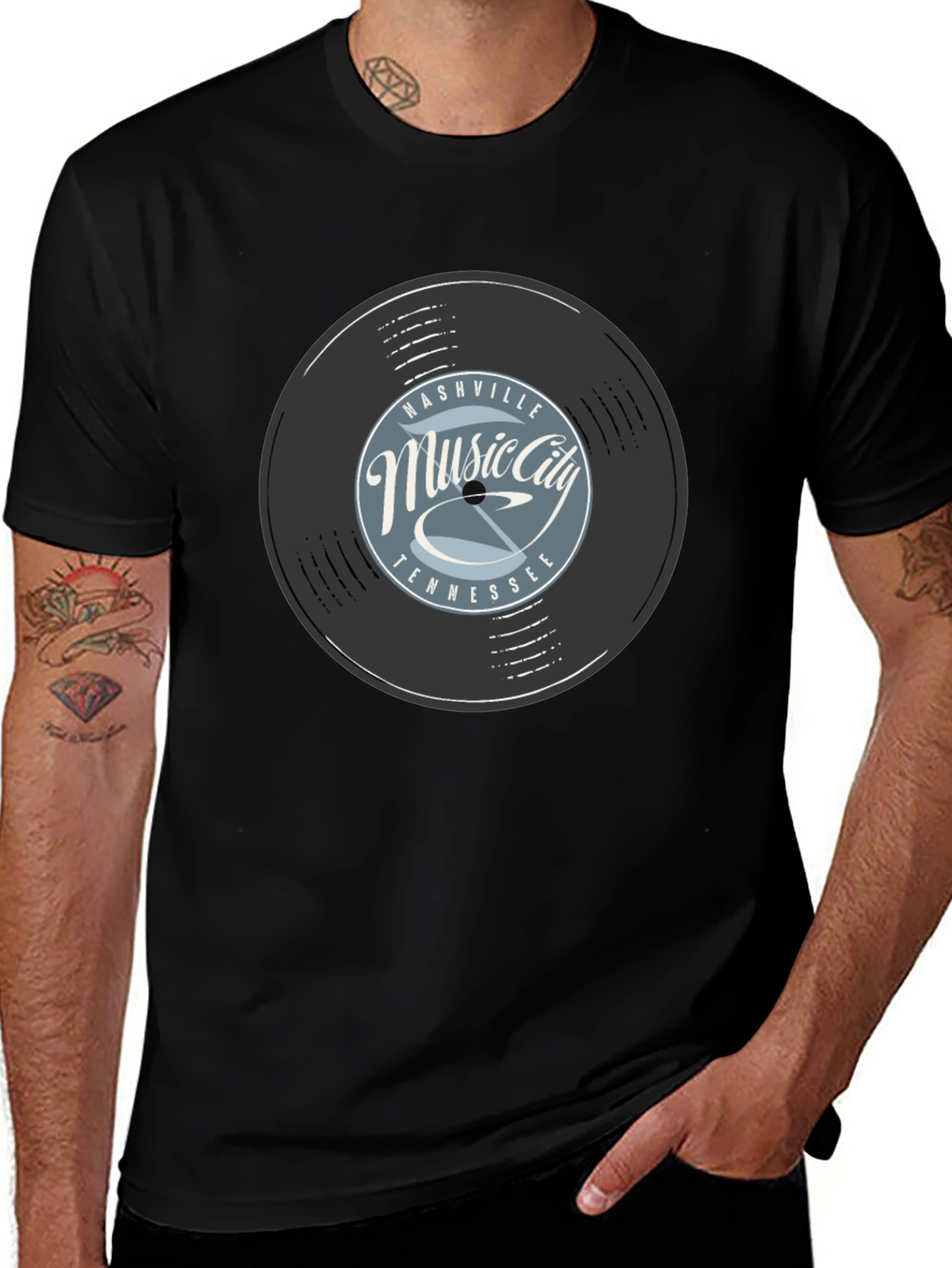 Nashville Music City Record T-Shirt