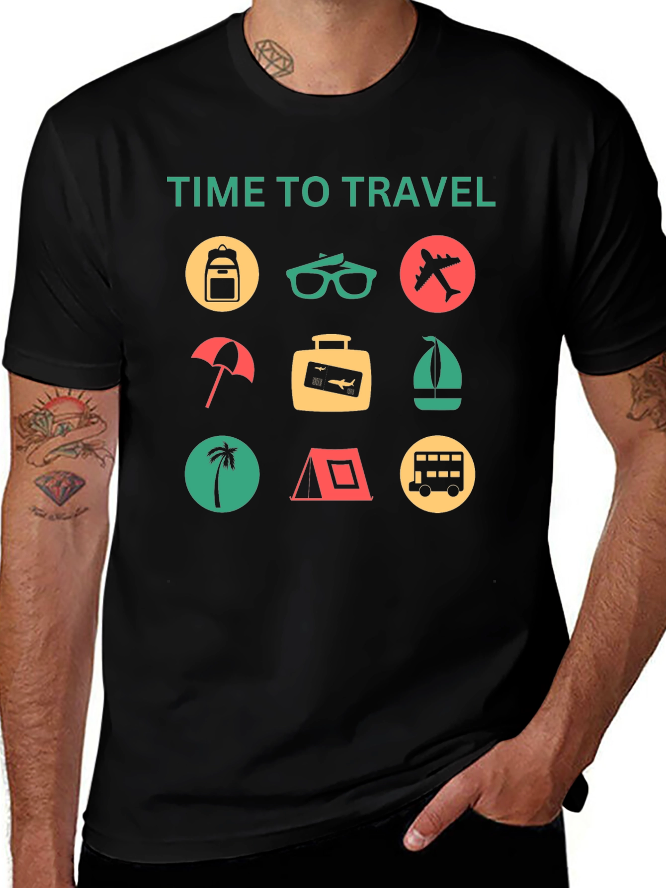 Time to Travel Graphic Tee - Vacation Vibes!