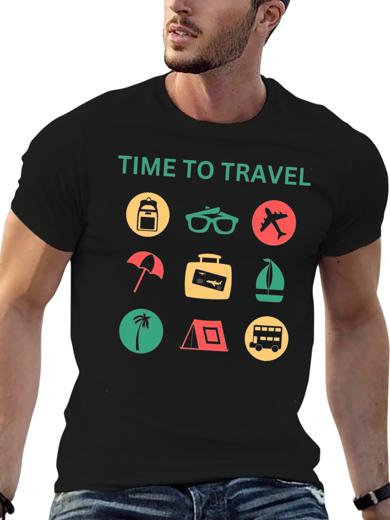 Time to Travel Graphic Tee - Vacation Vibes!