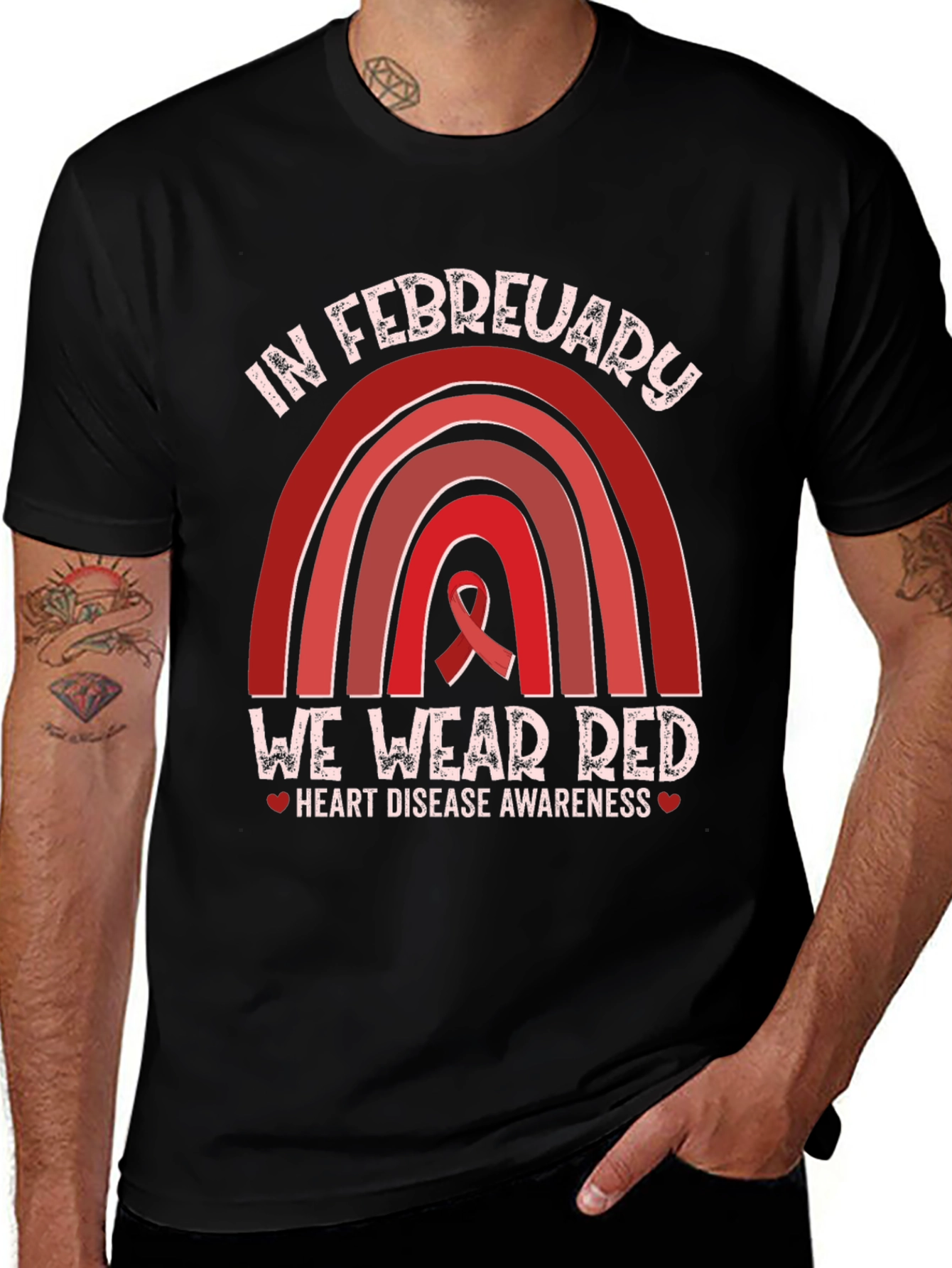 In February We Wear Red Heart Disease Awareness T-Shirt