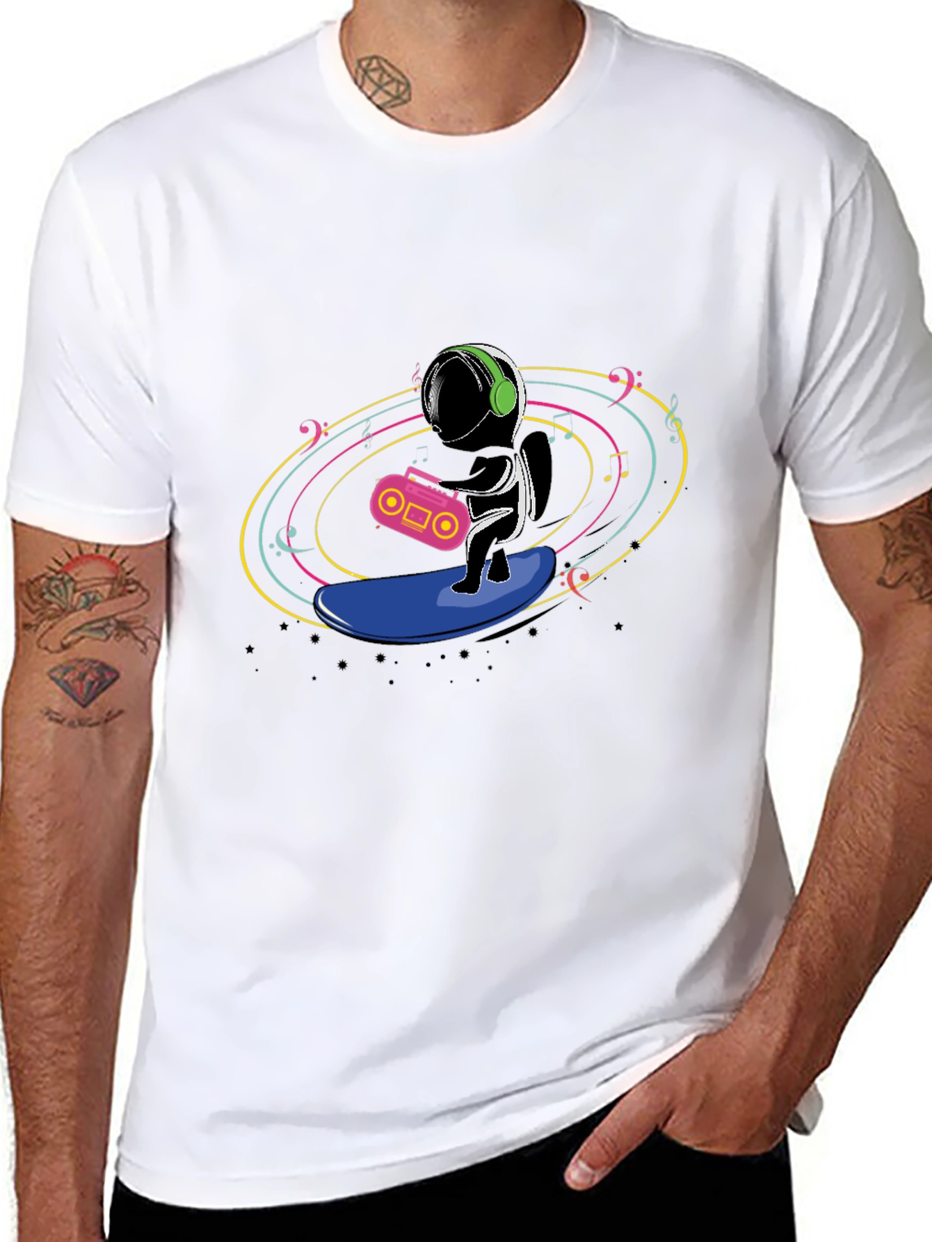 Astronaut Surfing Music T-Shirt