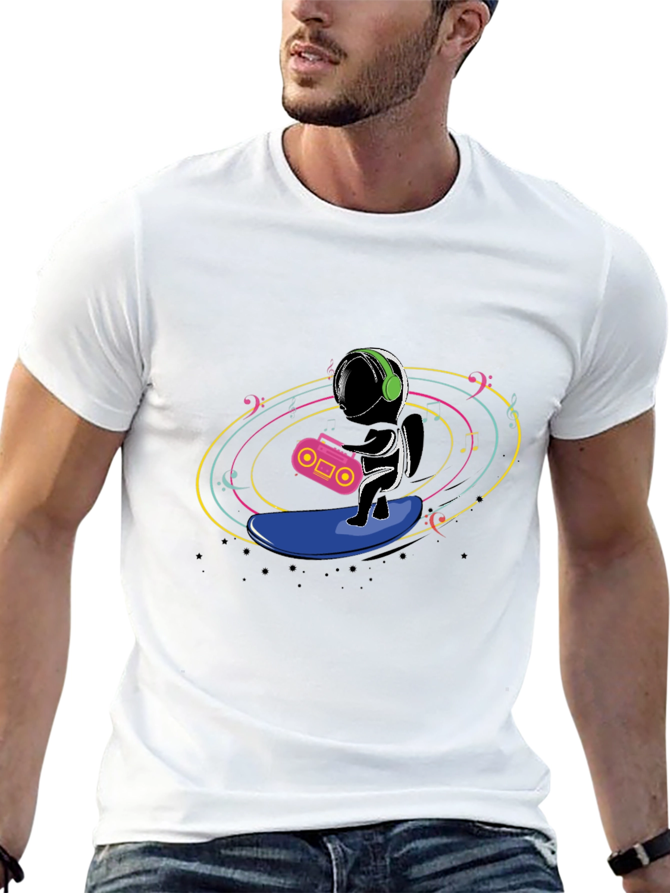 Astronaut Surfing Music T-Shirt