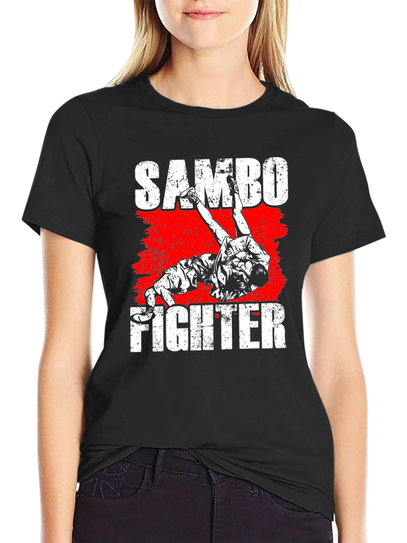 Sambo Fighter Graphic Tee - Black