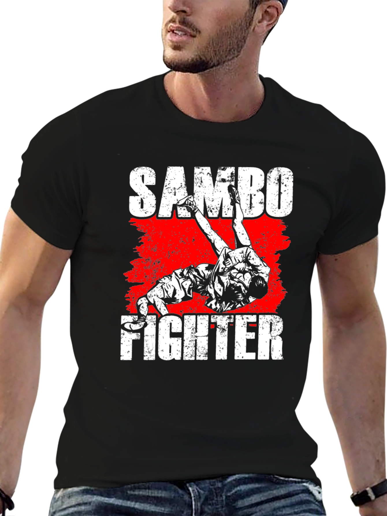 Sambo Fighter Graphic Tee - Black