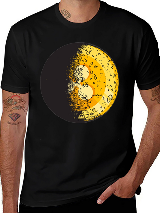 Moon Phase Graphic Tee - Trendy Black T-Shirt