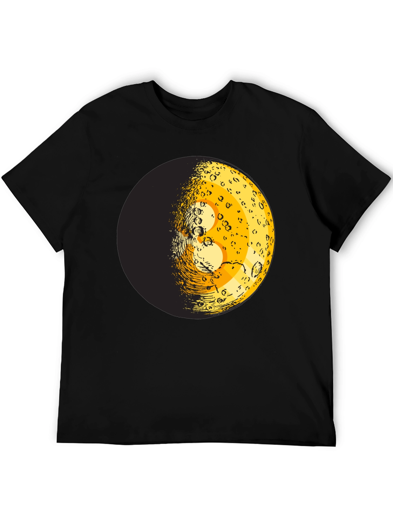 Moon Phase Graphic Tee - Trendy Black T-Shirt