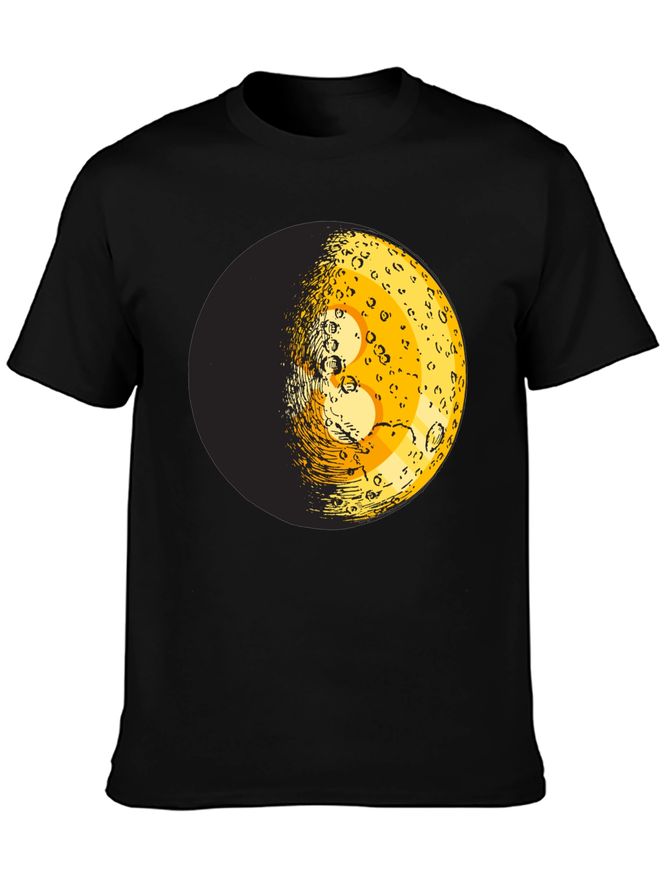 Moon Phase Graphic Tee - Trendy Black T-Shirt