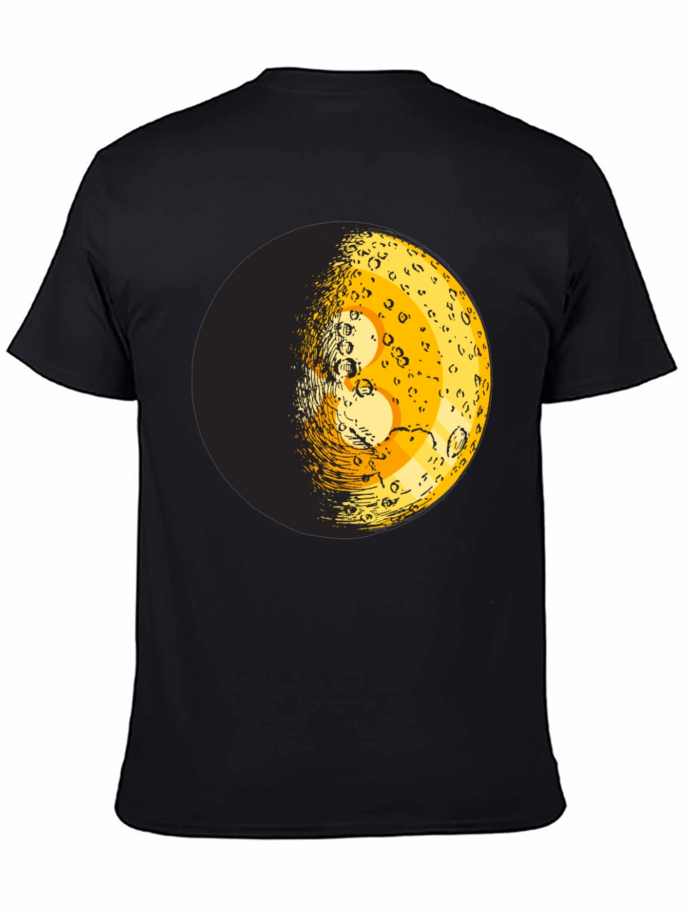 Moon Phase Graphic Tee - Trendy Black T-Shirt