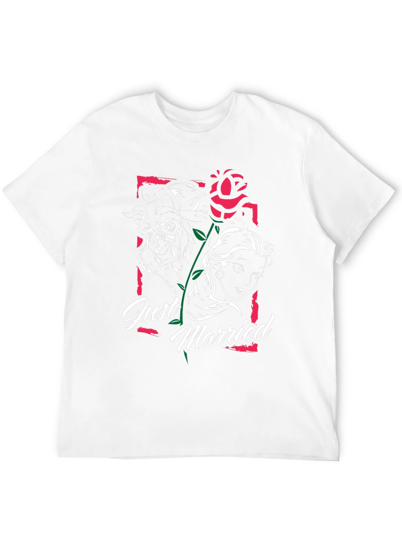 Beauty and the Beast Just Married Graphic Tee