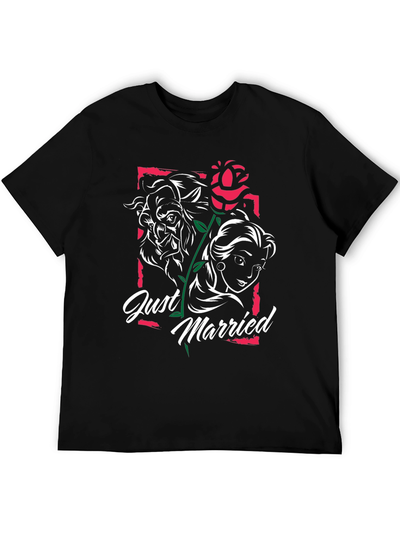 Beauty and the Beast Just Married Graphic Tee
