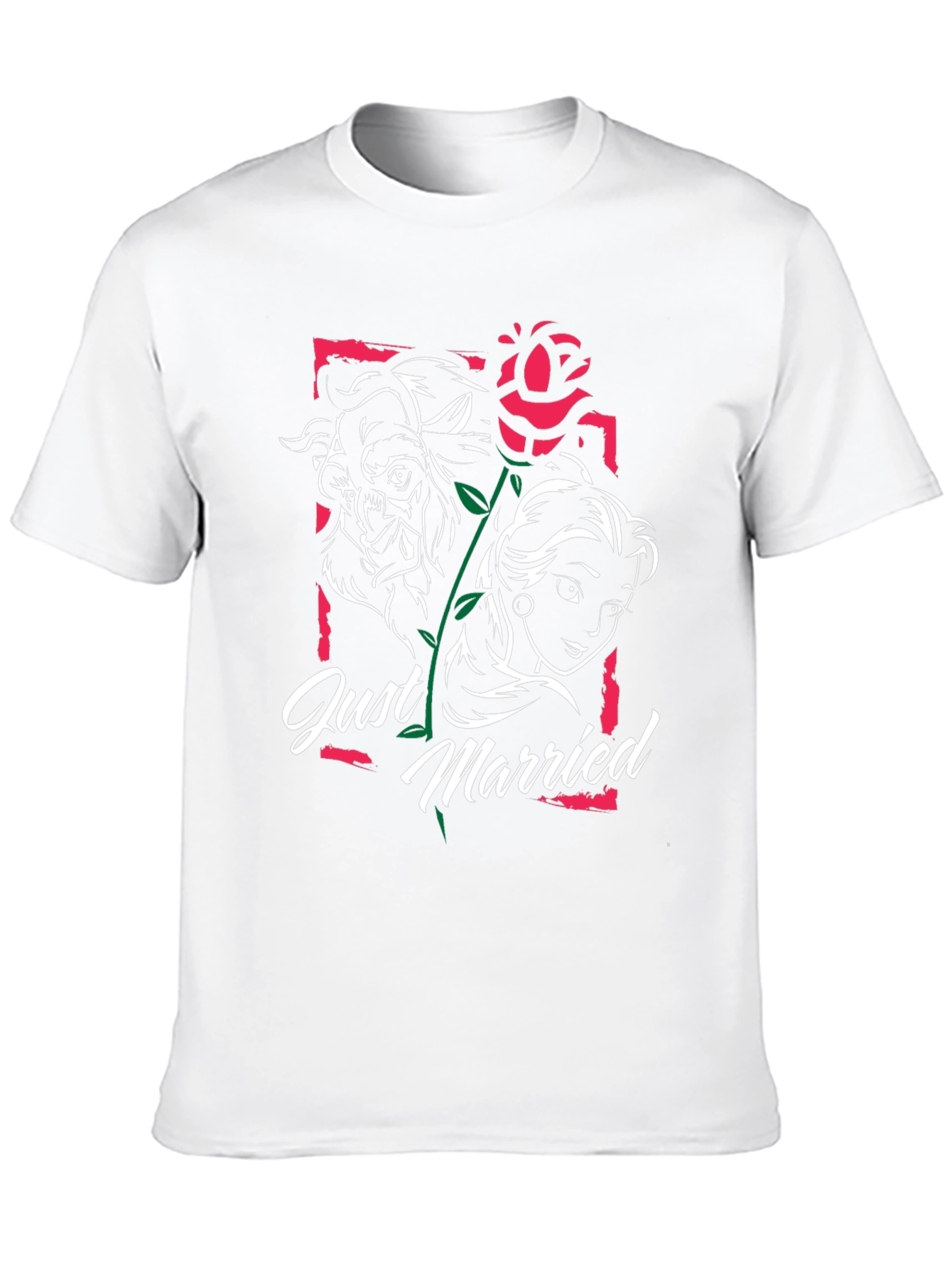 Beauty and the Beast Just Married Graphic Tee