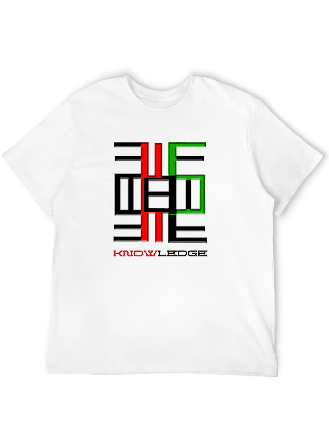 Black Knowledge Graphic Print Crewneck T-Shirt