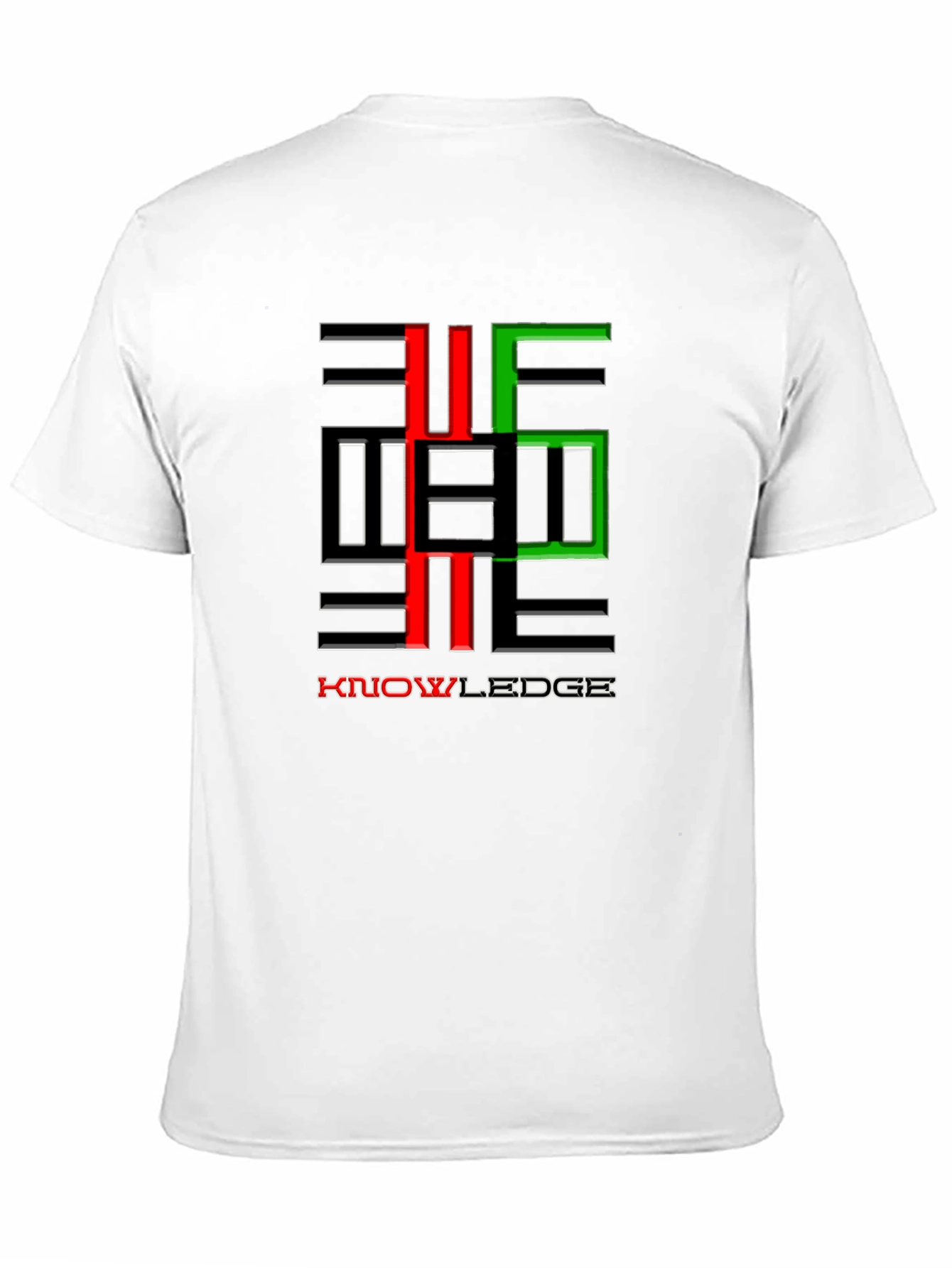 Black Knowledge Graphic Print Crewneck T-Shirt