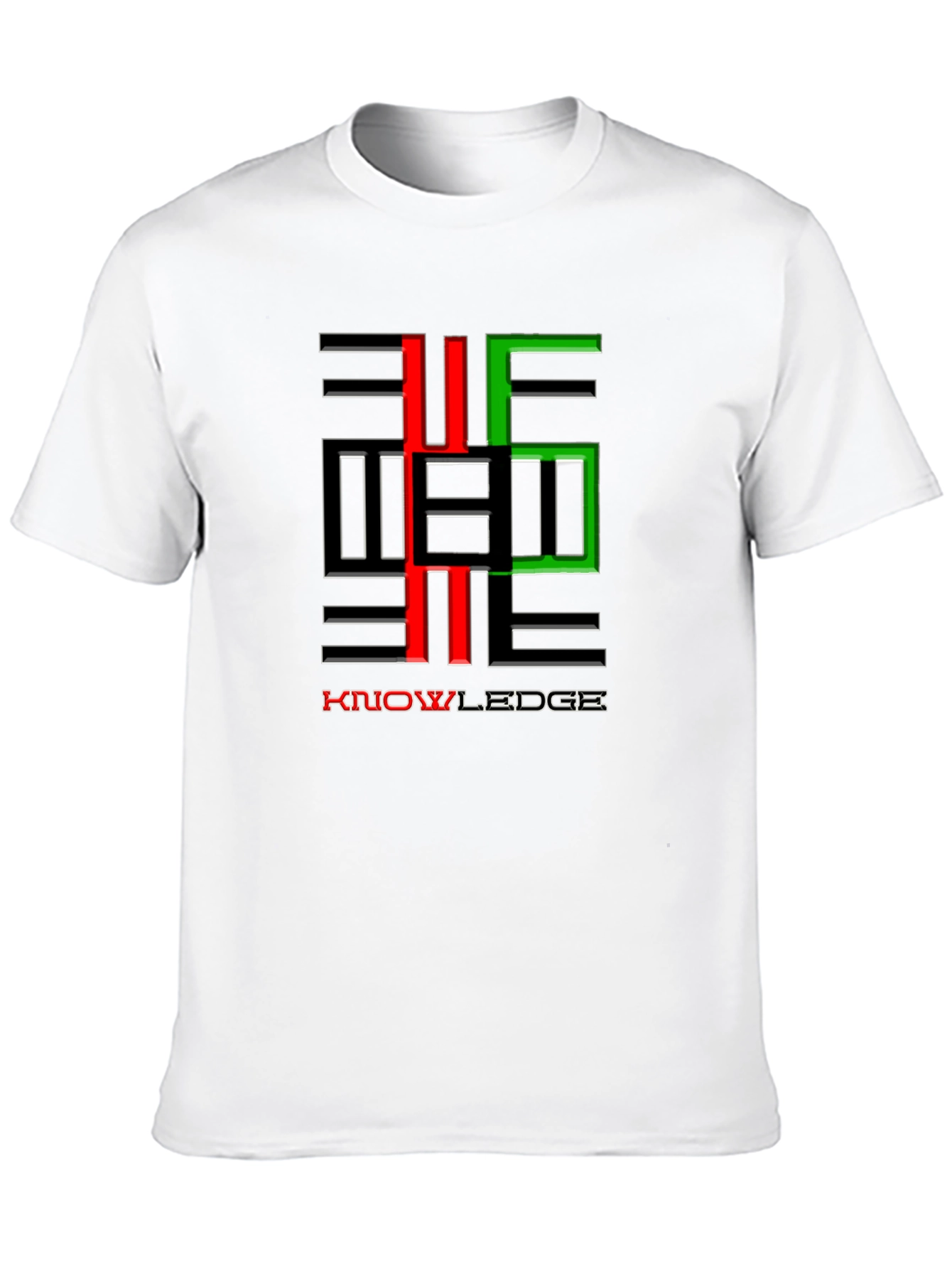 Black Knowledge Graphic Print Crewneck T-Shirt