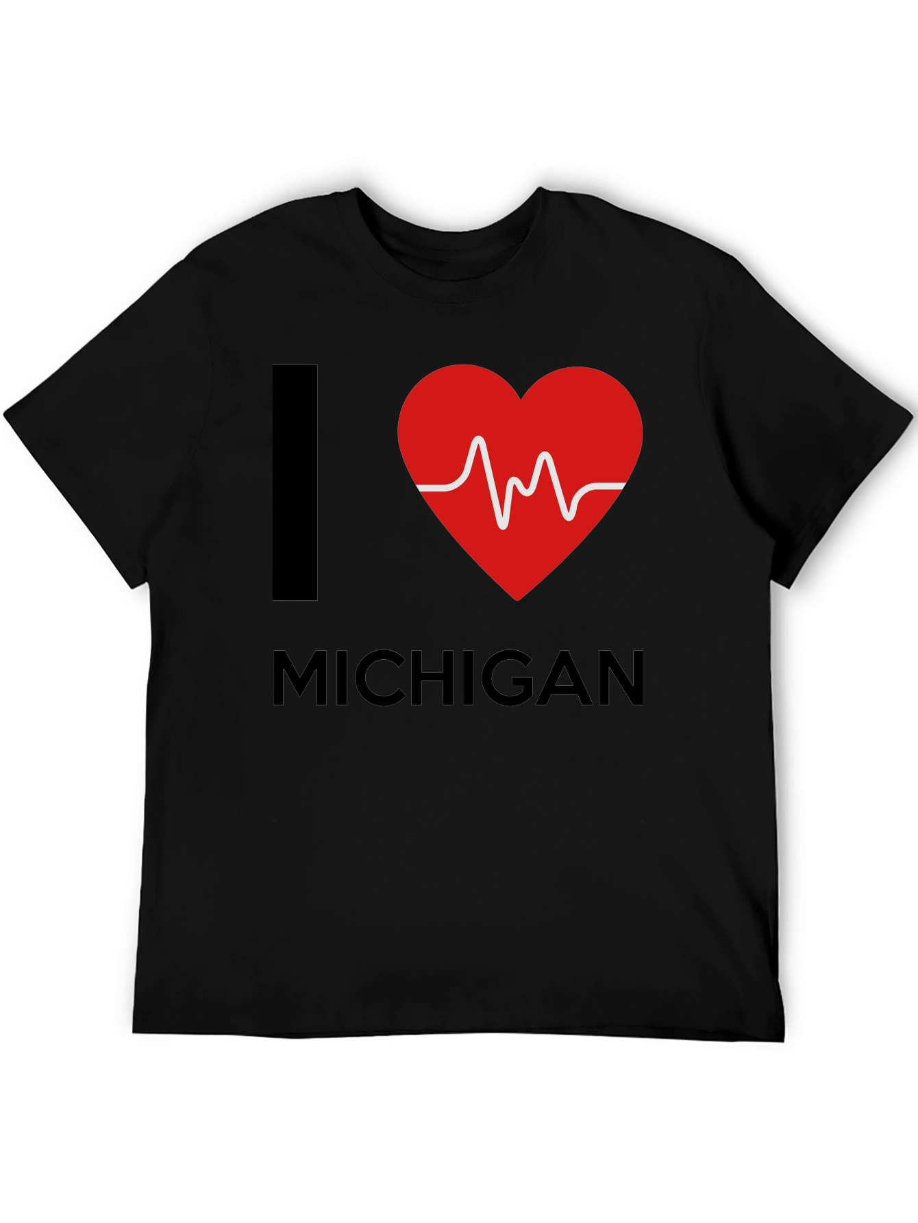 I Love Michigan Heartbeat T-Shirt
