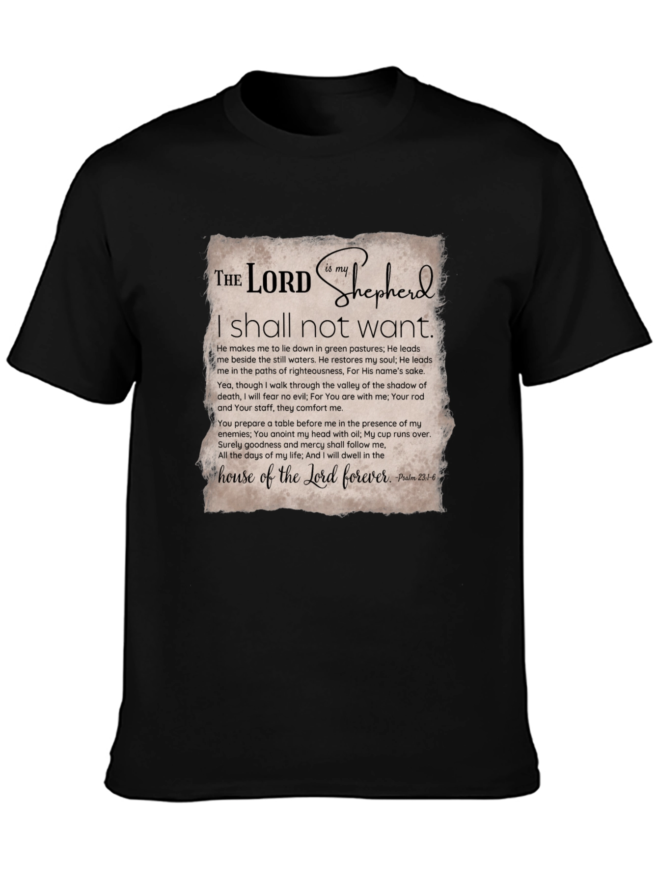 The Lord is My Shepherd Black T-Shirt