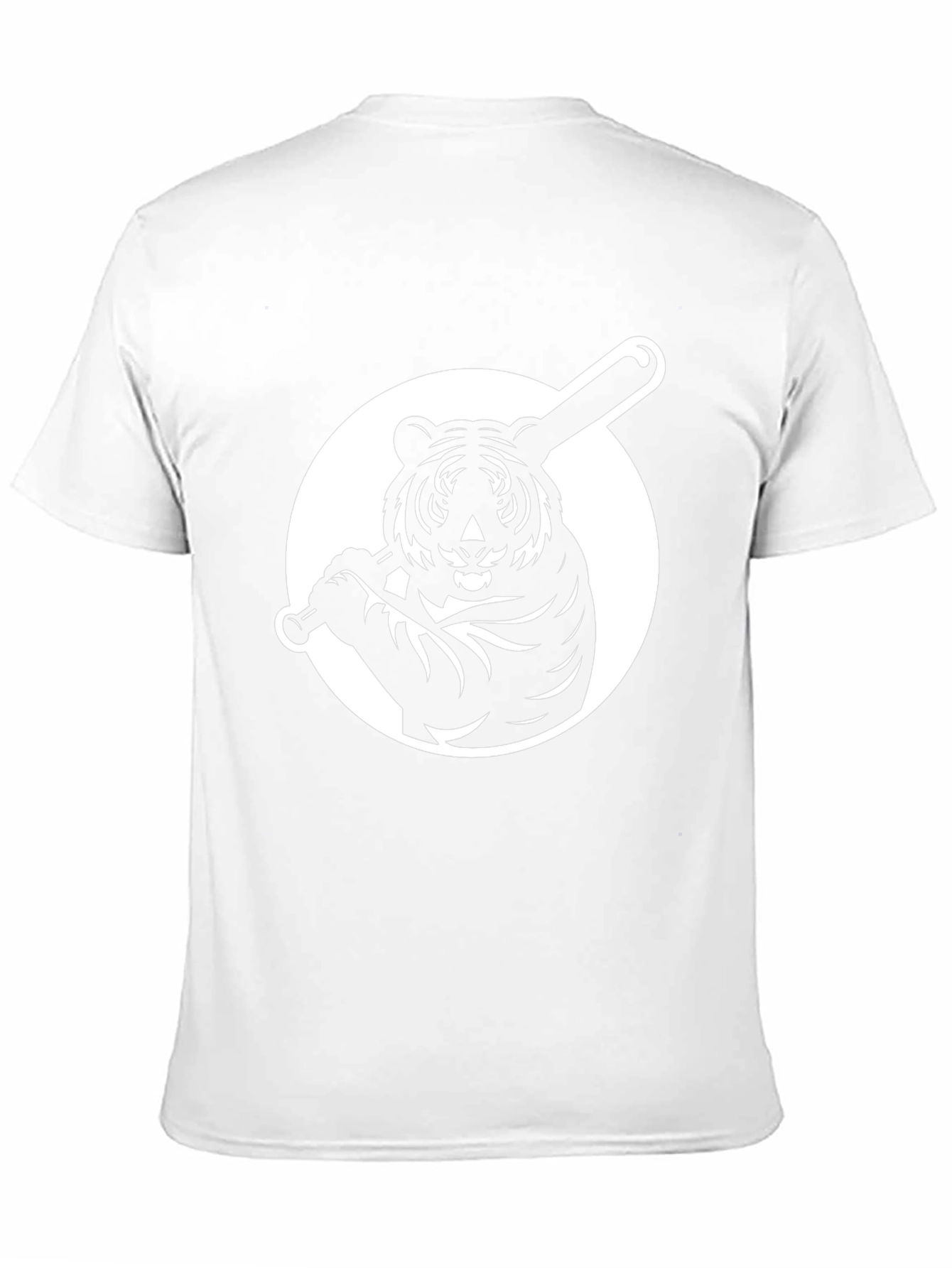 Tiger Baseball Graphic Tee - Black Cotton T-Shirt