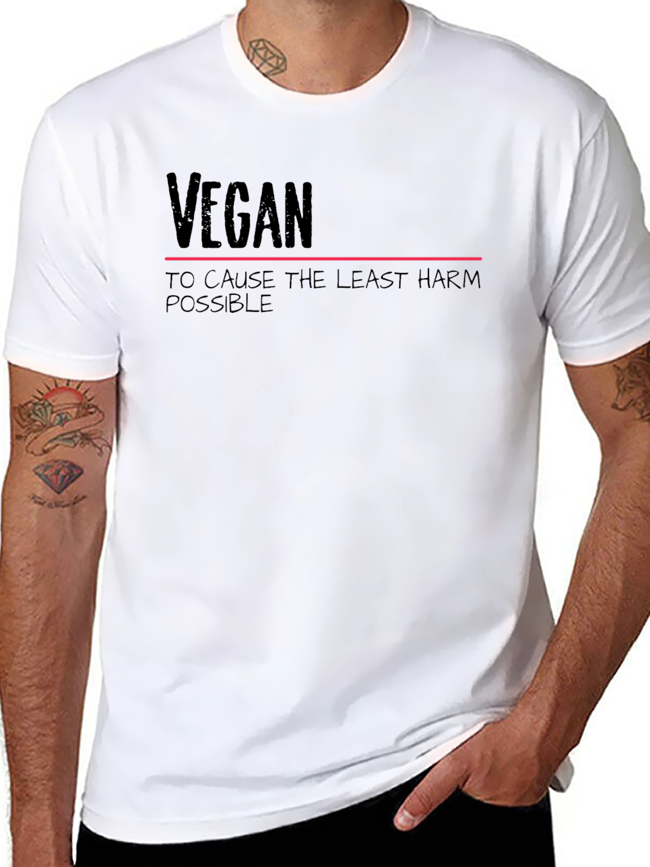 Vegan Graphic T-Shirt - Cause Least Harm Possible