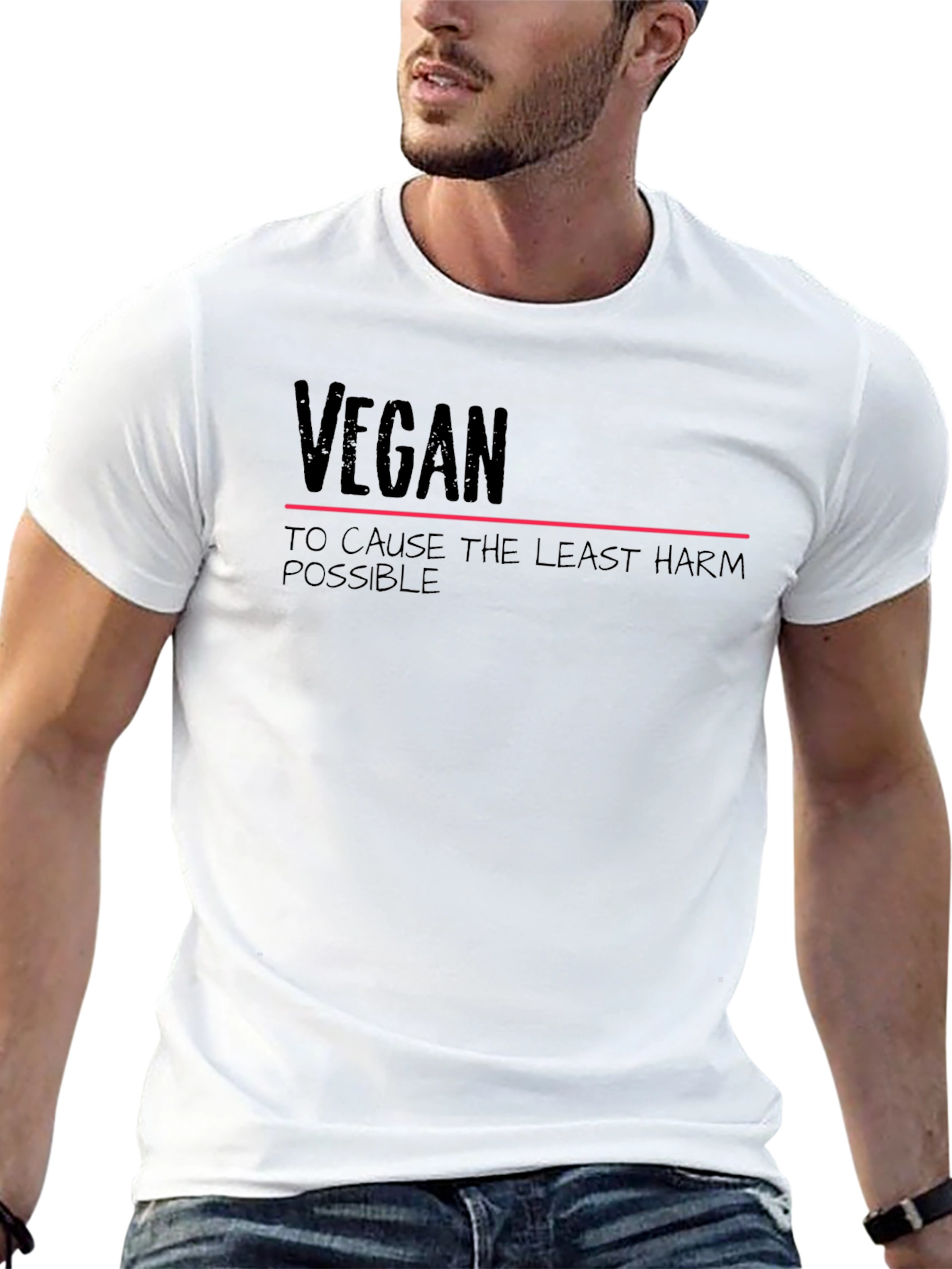 Vegan Graphic T-Shirt - Cause Least Harm Possible