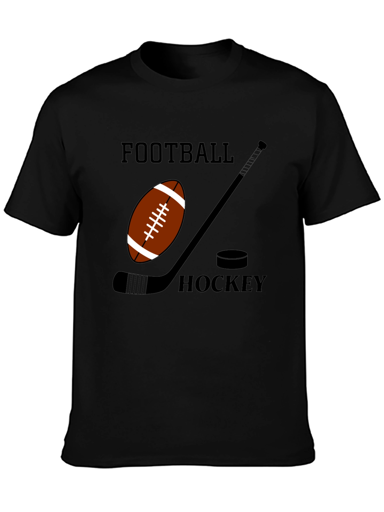 Football & Hockey Graphic Black T-Shirt
