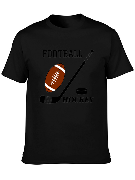 Football & Hockey Graphic Black T-Shirt