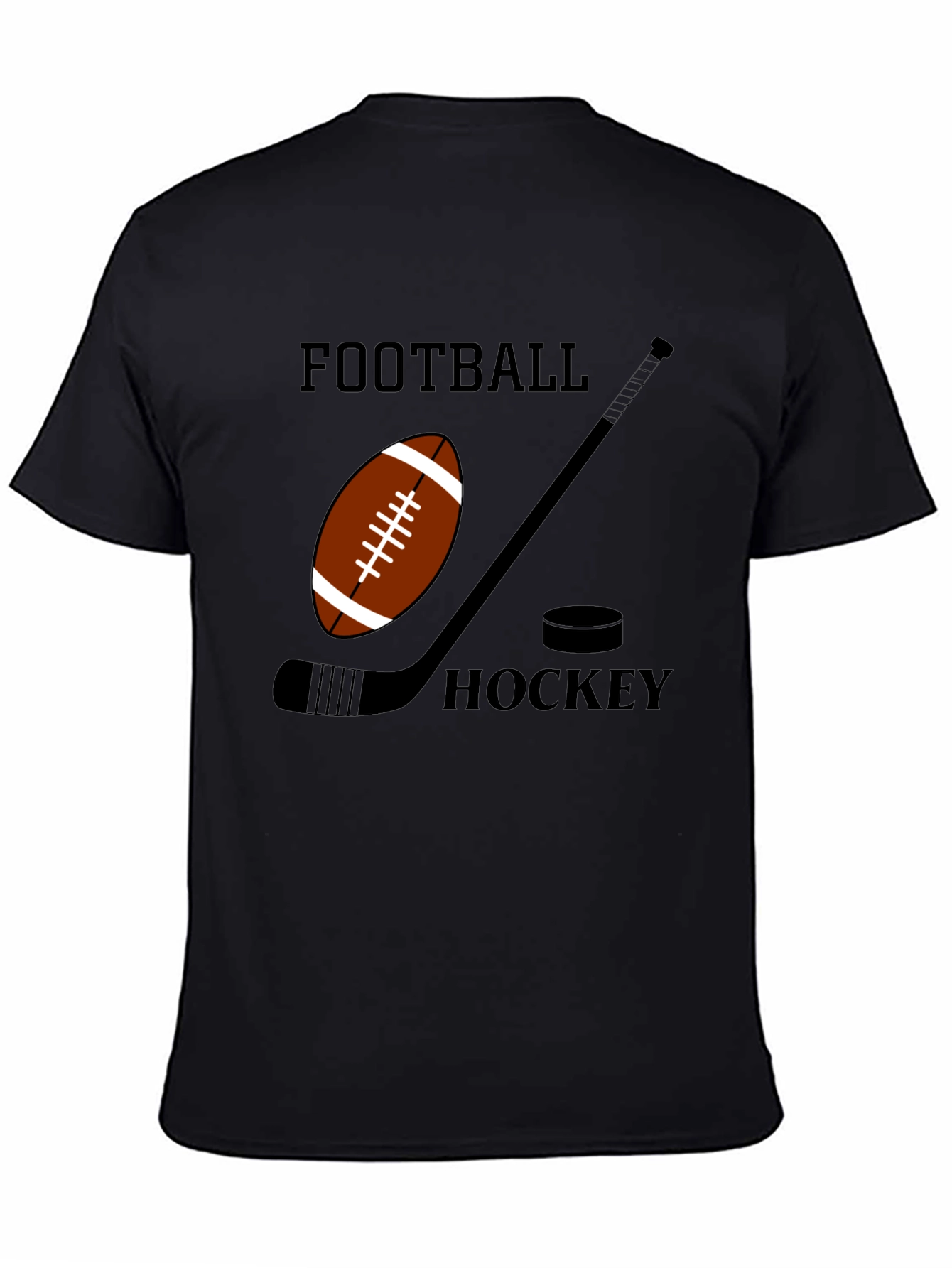 Football & Hockey Graphic Black T-Shirt