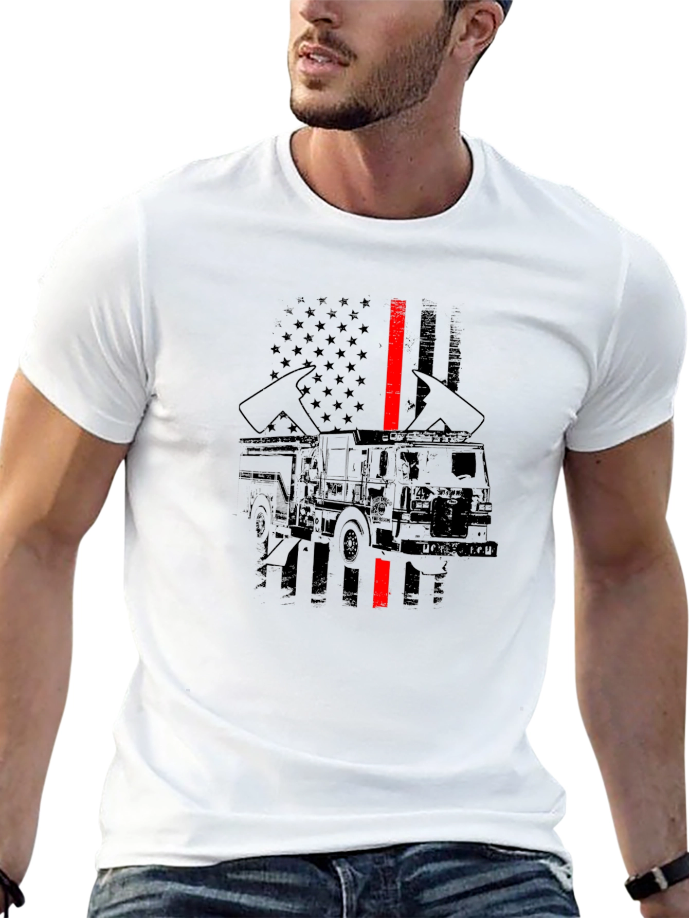 Firefighter Thin Red Line Flag T-Shirt