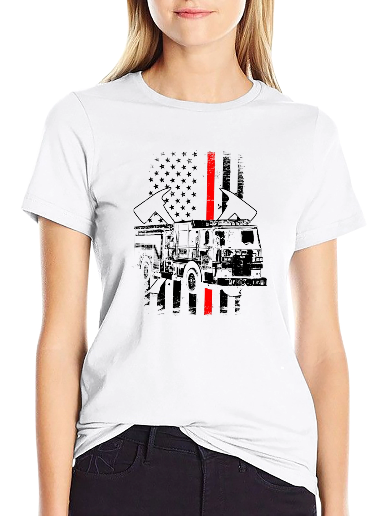 Firefighter Thin Red Line Flag T-Shirt
