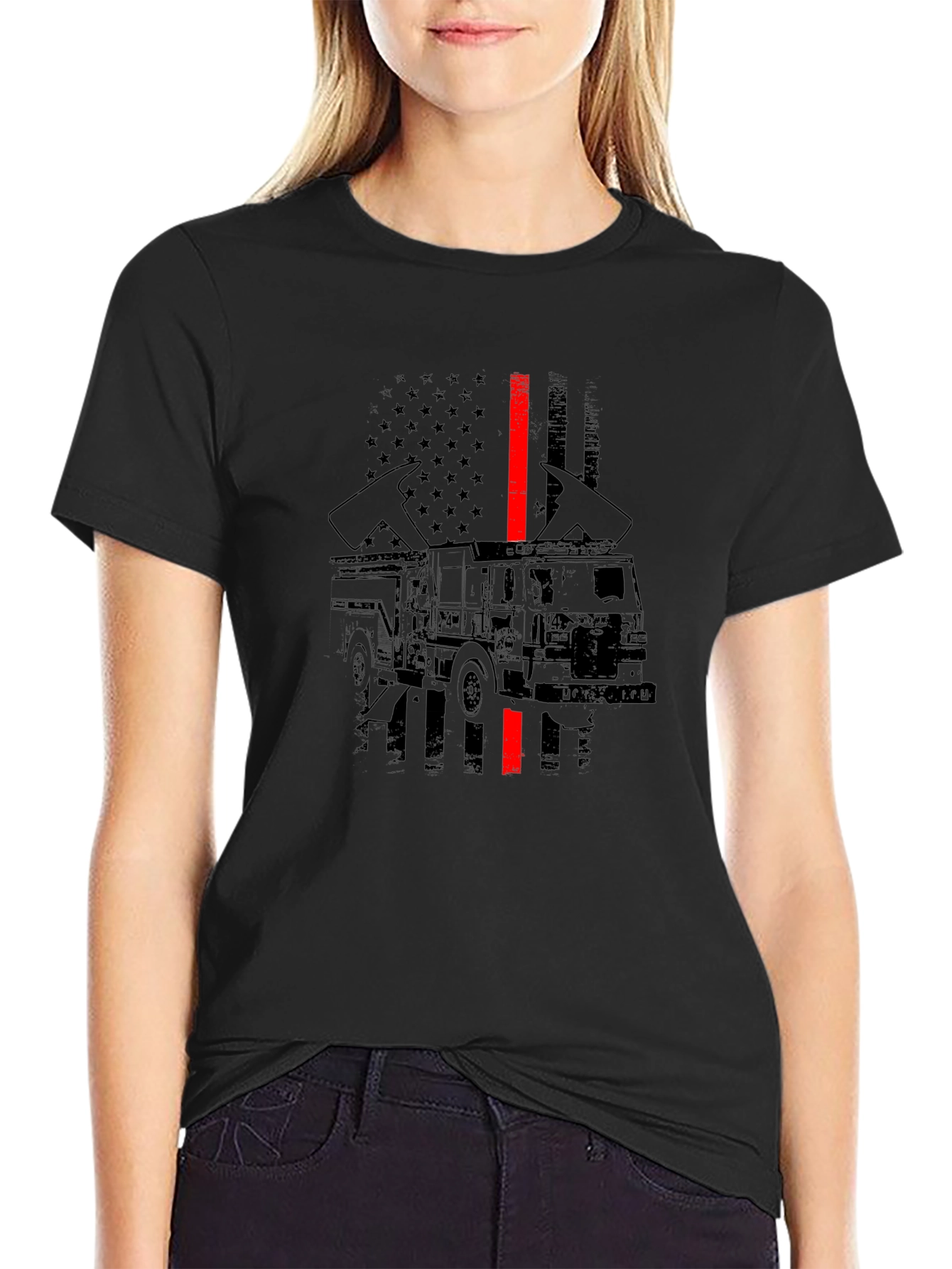 Firefighter Thin Red Line Flag T-Shirt