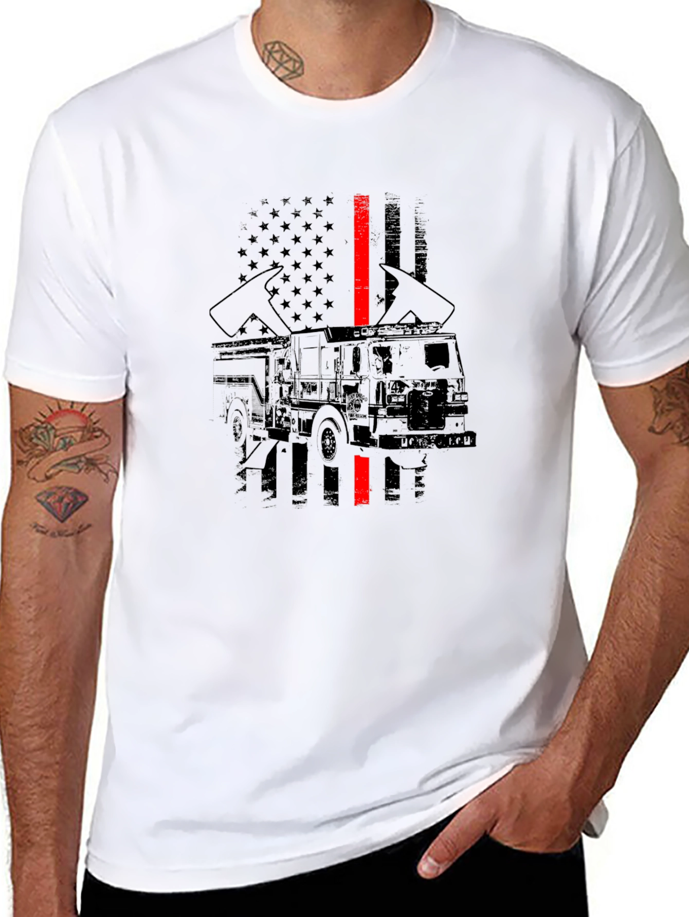 Firefighter Thin Red Line Flag T-Shirt