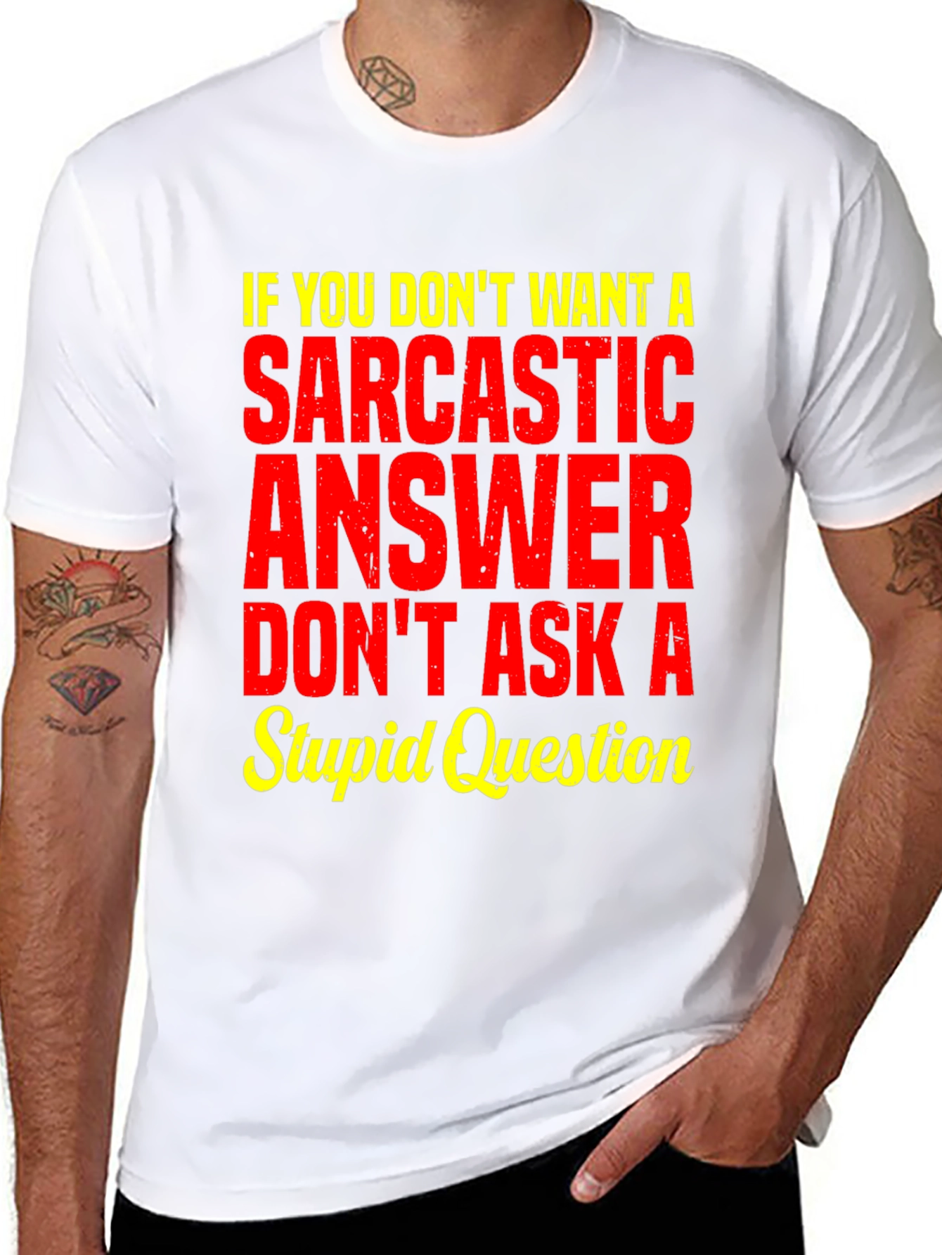 Sarcastic Answer Graphic Tee - Funny Statement T-Shirt