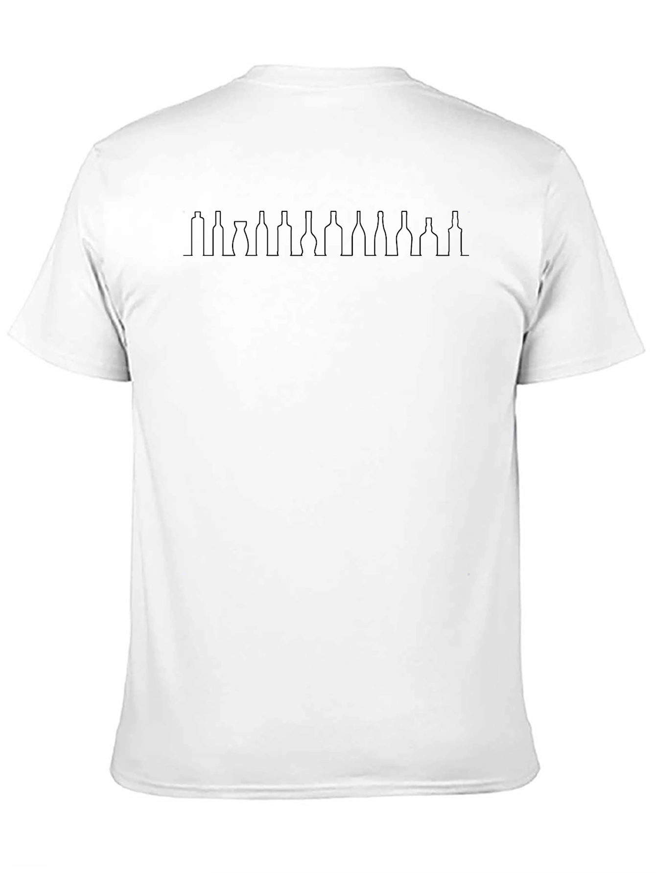 Wine Bottle Silhouette Graphic Print Mens Tee