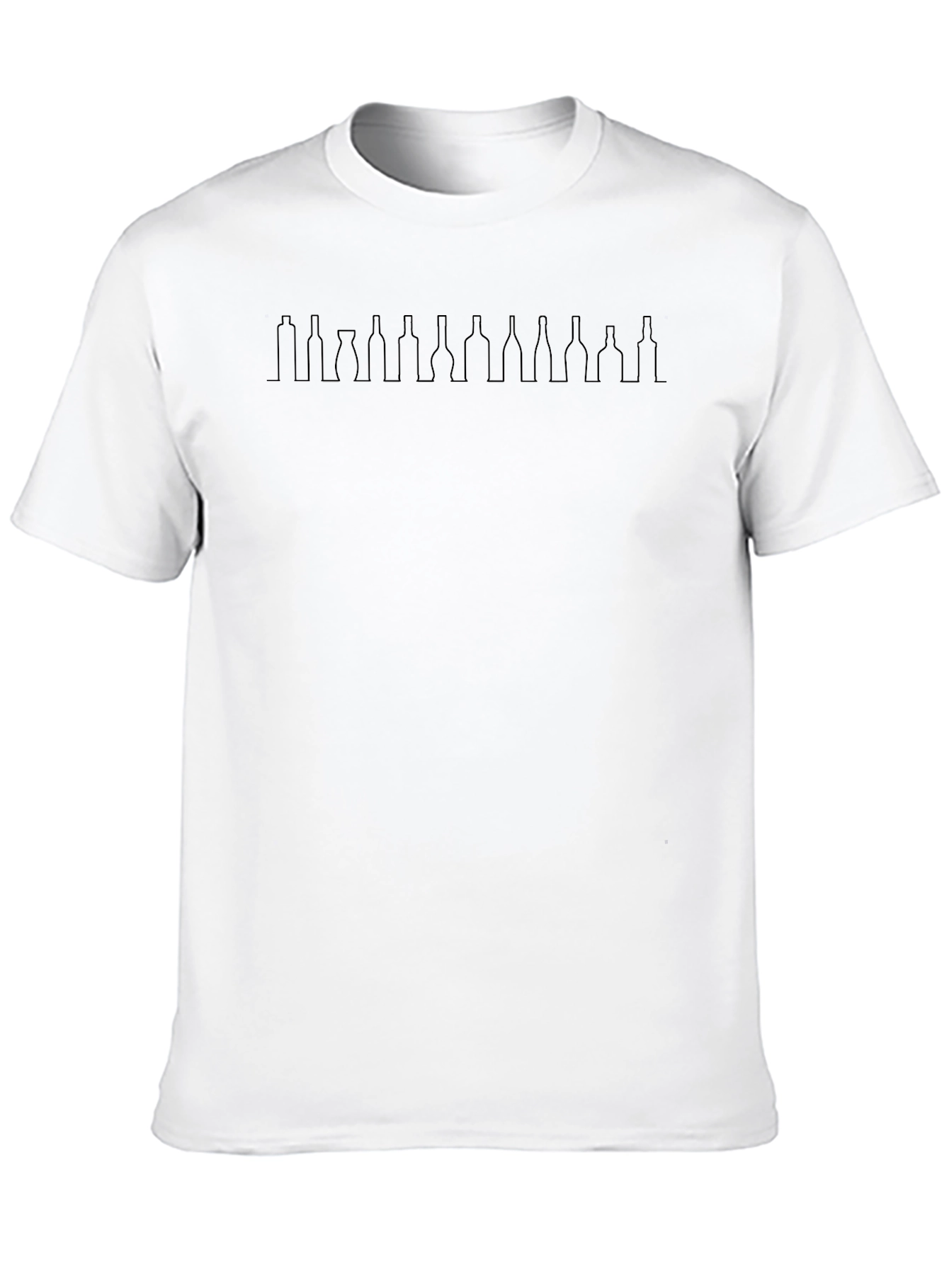 Wine Bottle Silhouette Graphic Print Mens Tee