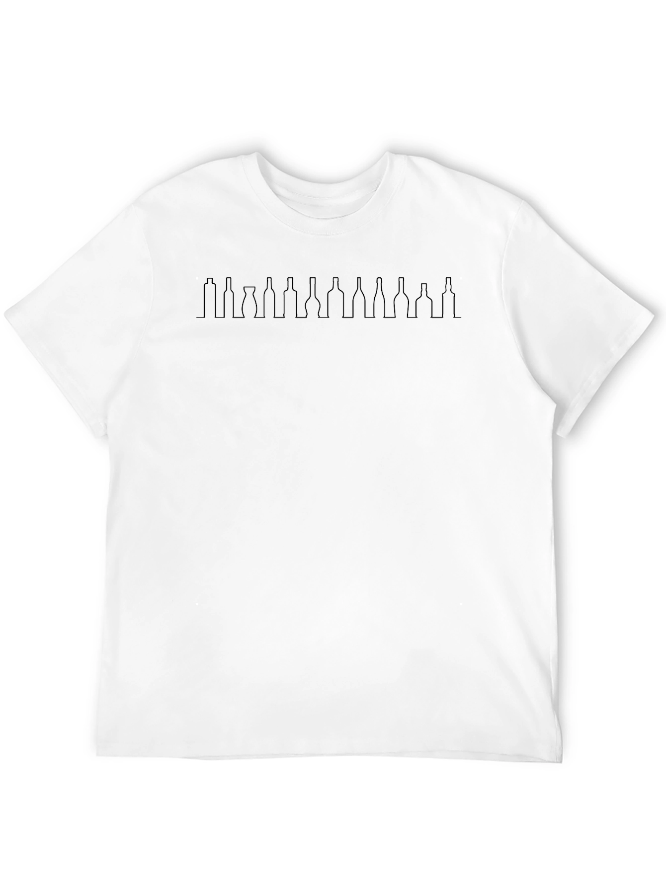 Wine Bottle Silhouette Graphic Print Mens Tee