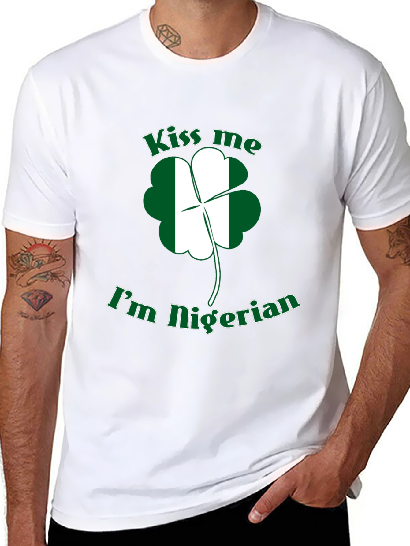 Kiss Me Im Nigerian St Patricks Day T-Shirt