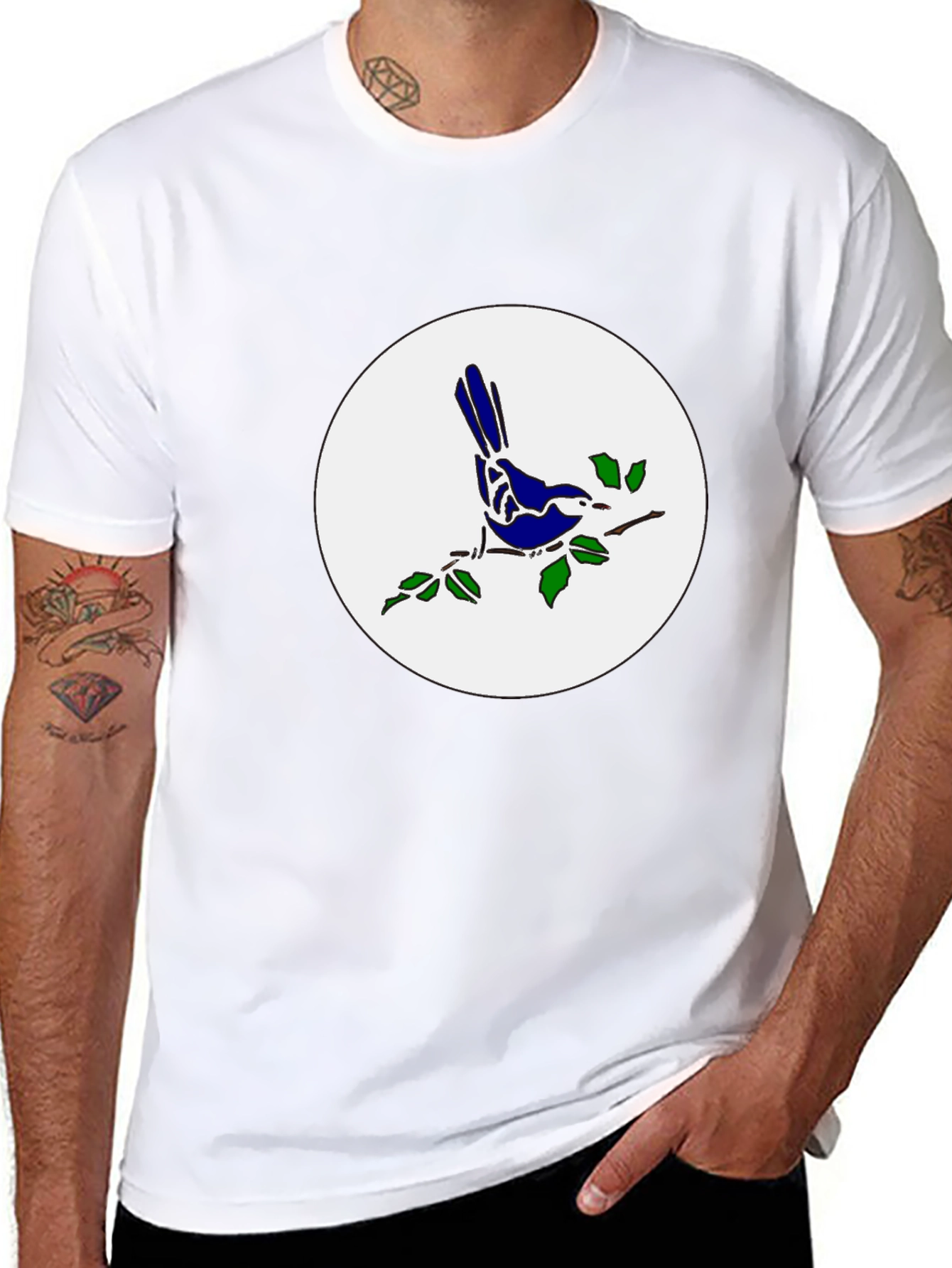 Bird on Branch T-Shirt - Stylish Graphic Tee