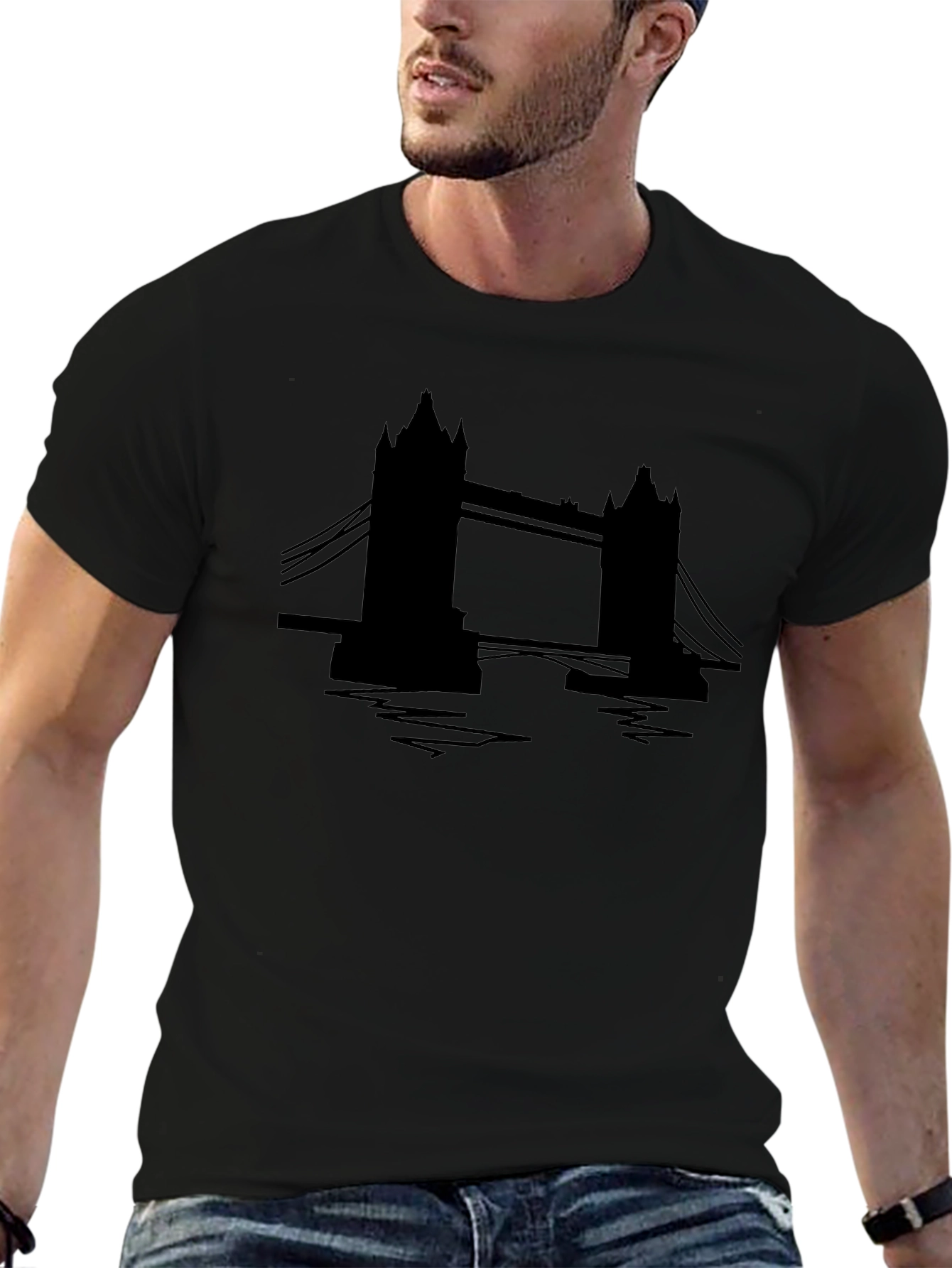 London Bridge Graphic Tee - Black Cotton