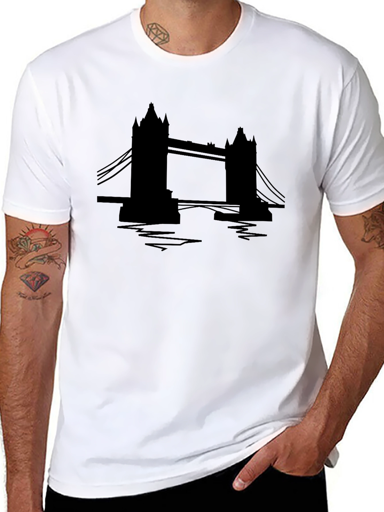 London Bridge Graphic Tee - Black Cotton