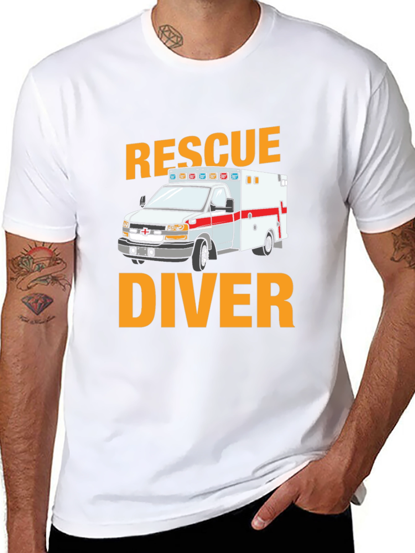 Rescue Diver Ambulance Graphic T-Shirt