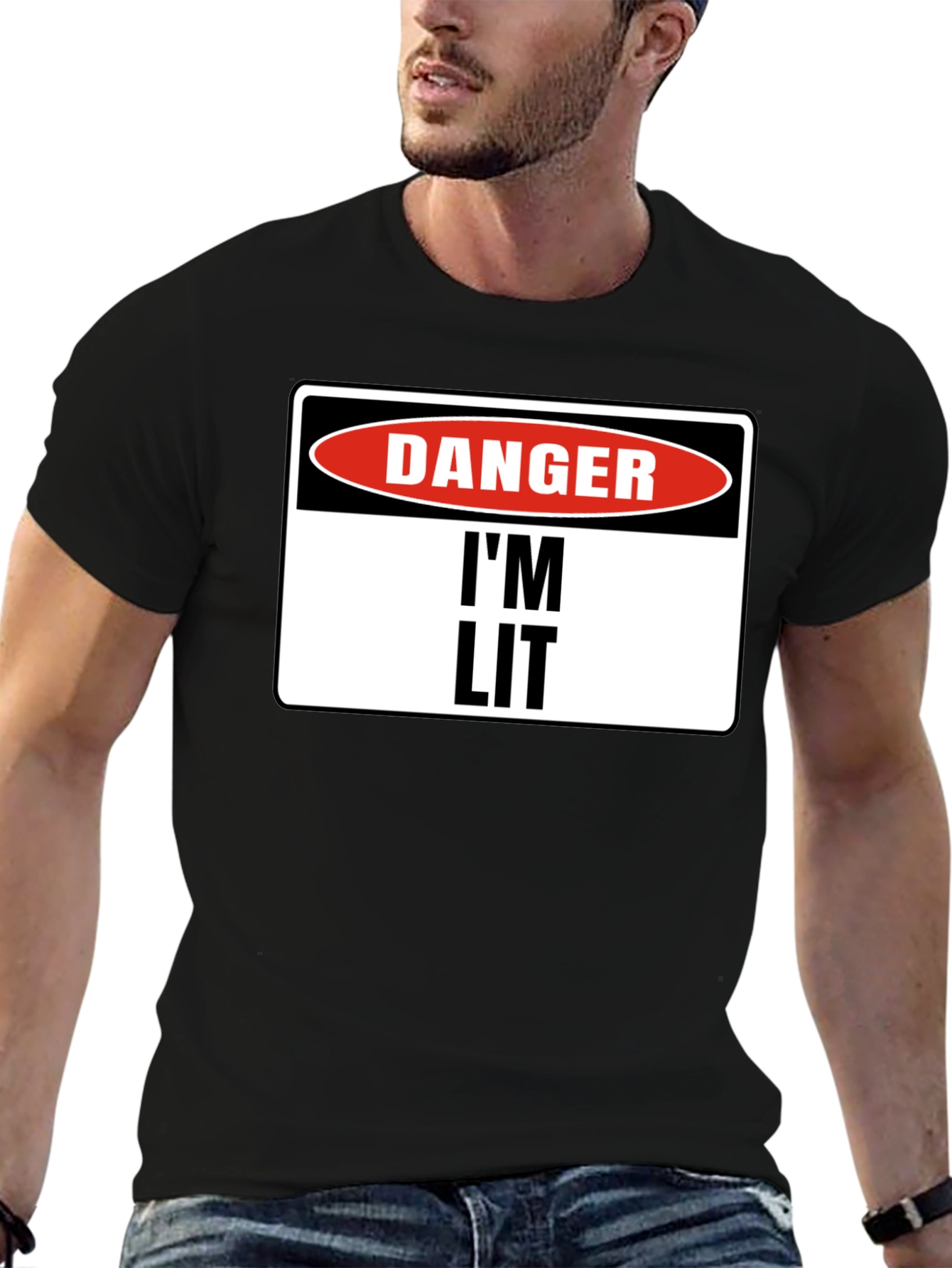 Danger Im Lit T-Shirt - Black Graphic Tee