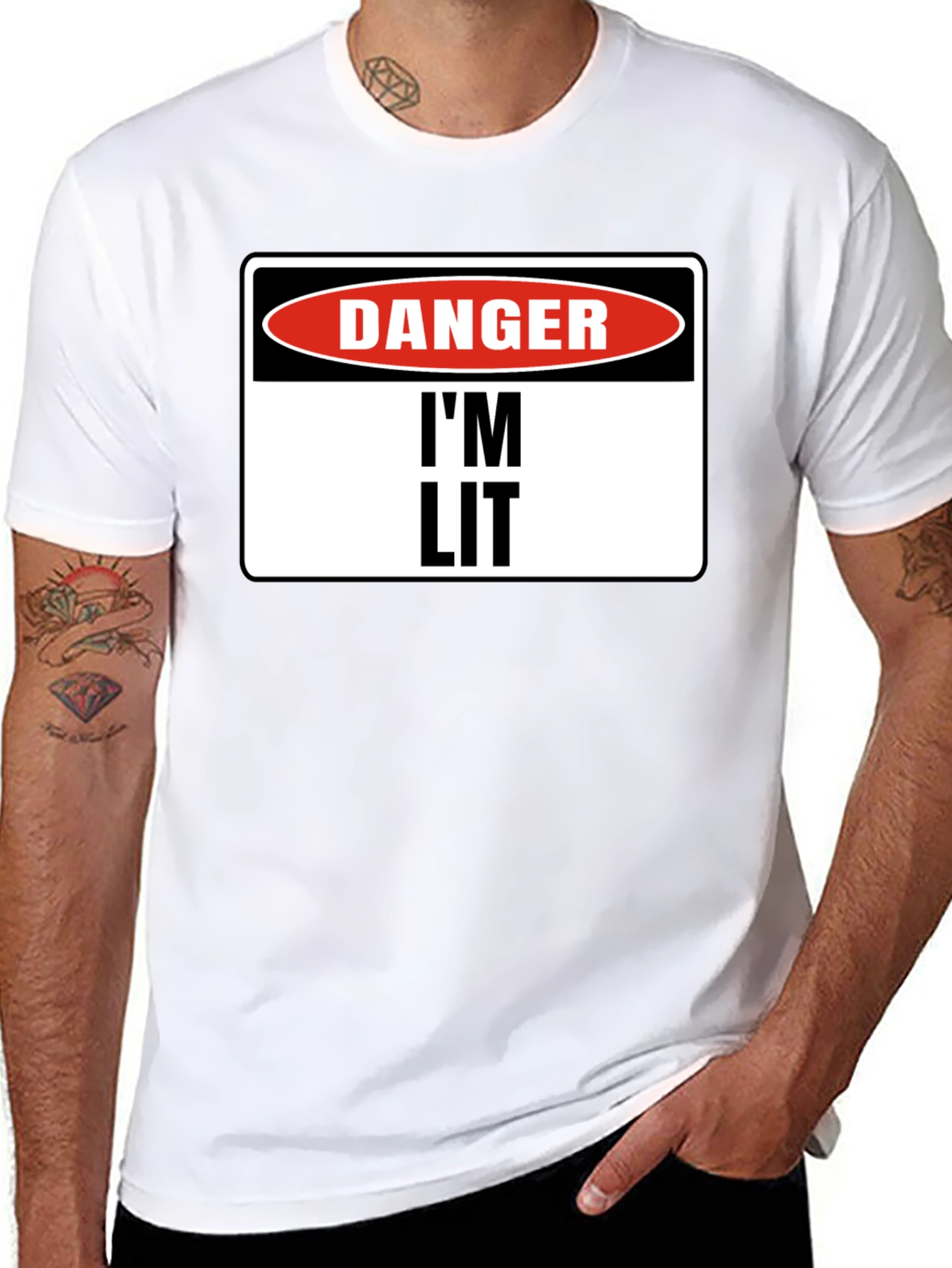 Danger Im Lit T-Shirt - Black Graphic Tee
