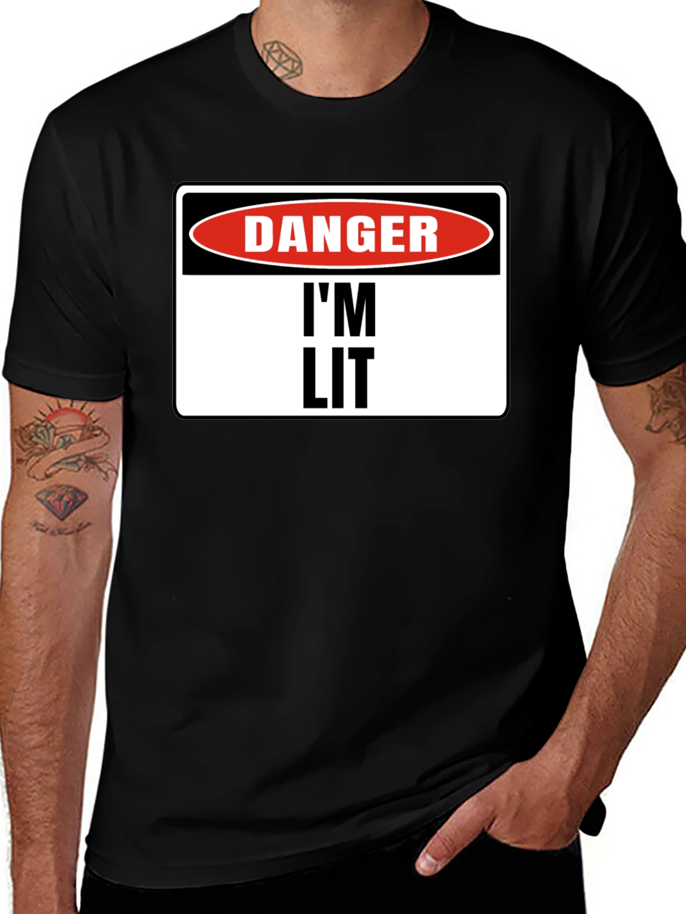 Danger Im Lit T-Shirt - Black Graphic Tee