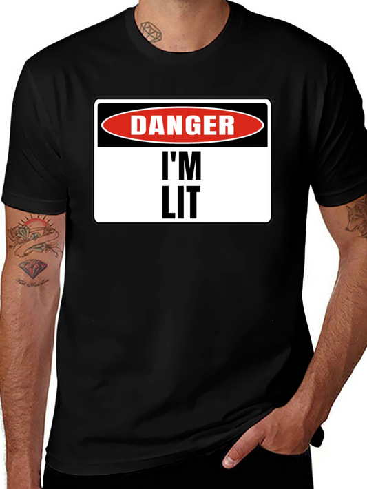 Danger Im Lit T-Shirt - Black Graphic Tee