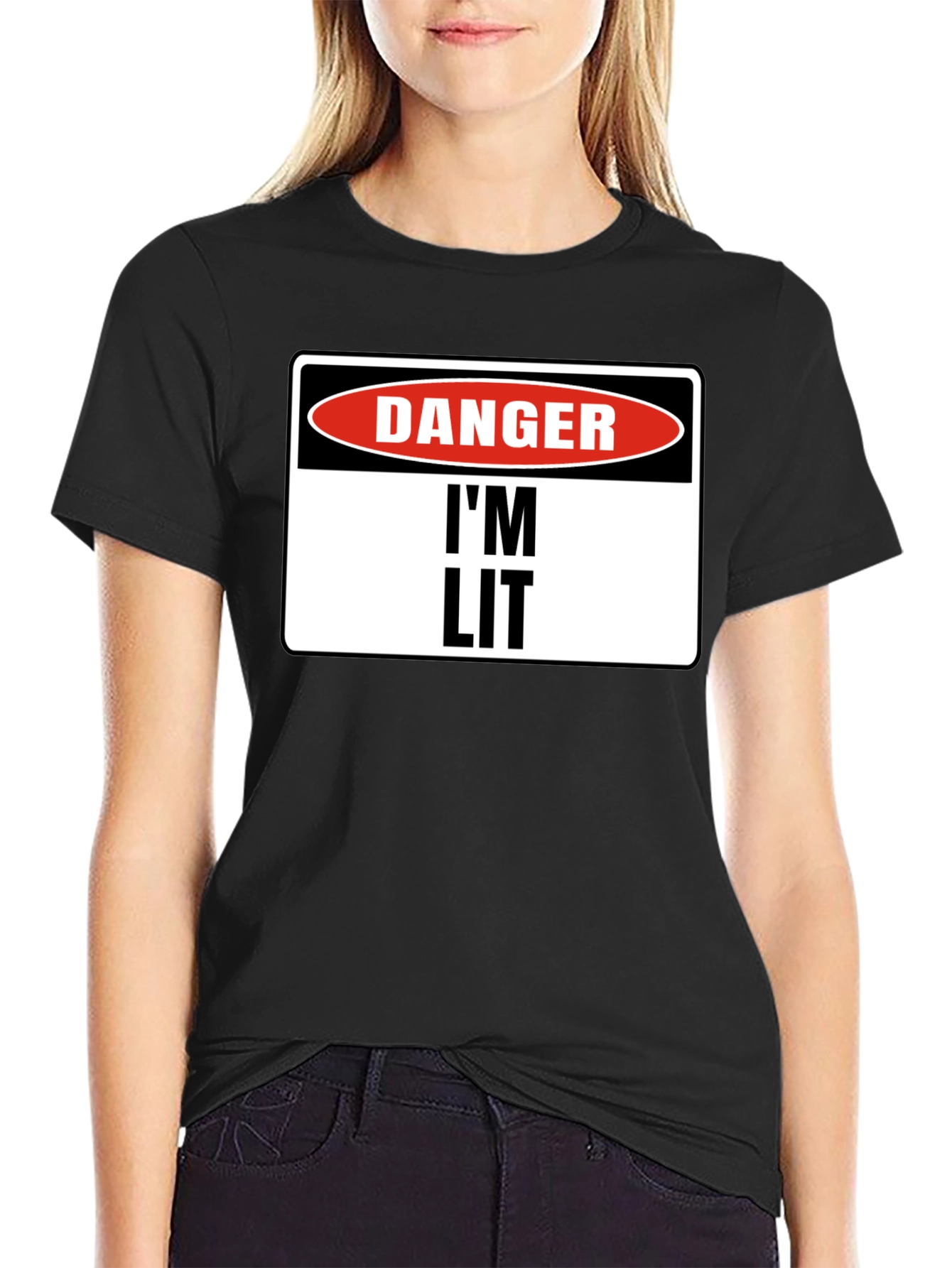 Danger Im Lit T-Shirt - Black Graphic Tee