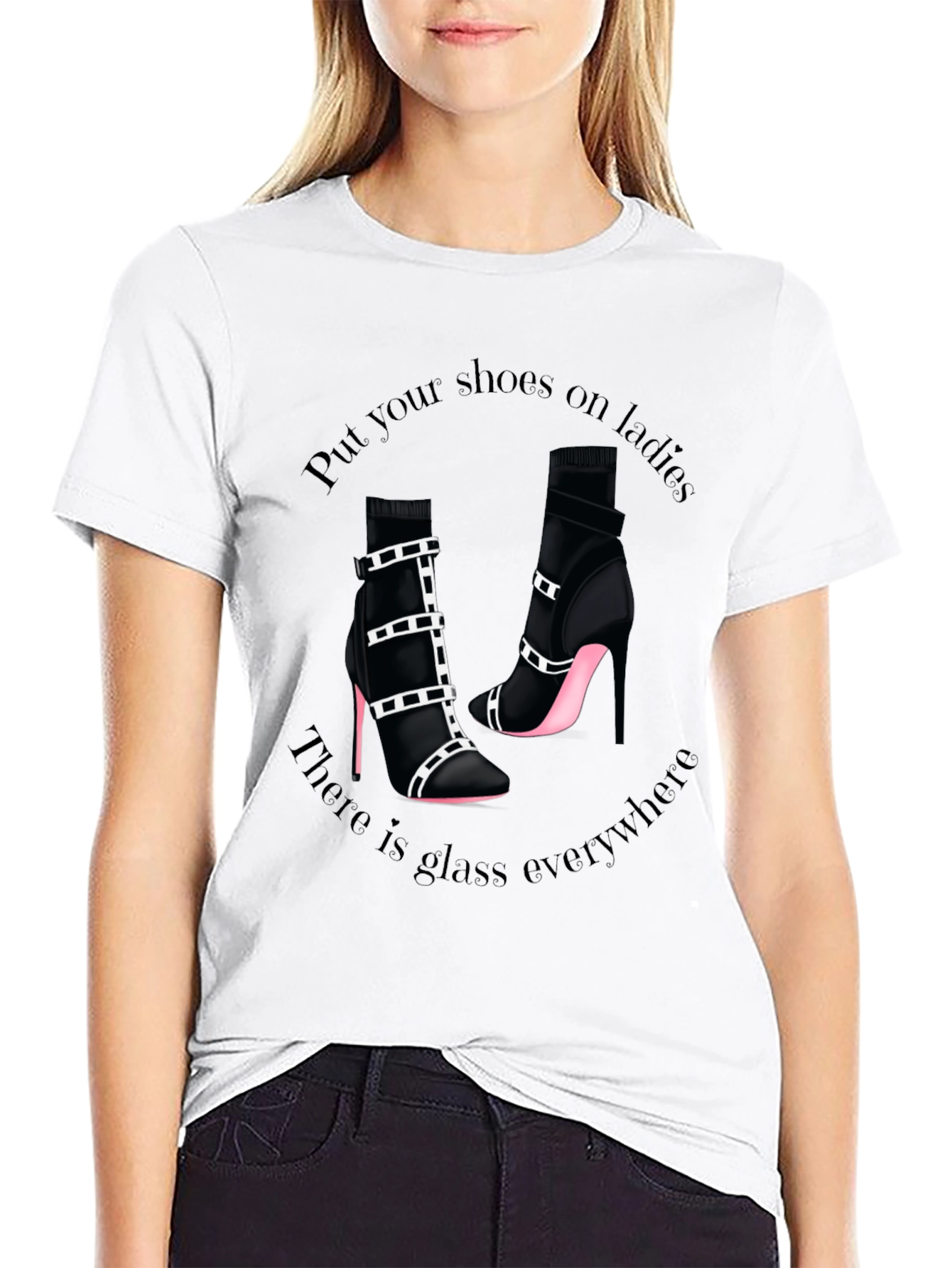 Stylish Glass Everywhere Graphic T-Shirt
