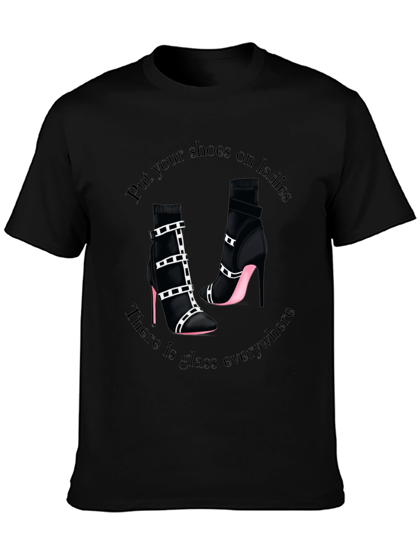 Stylish Glass Everywhere Graphic T-Shirt