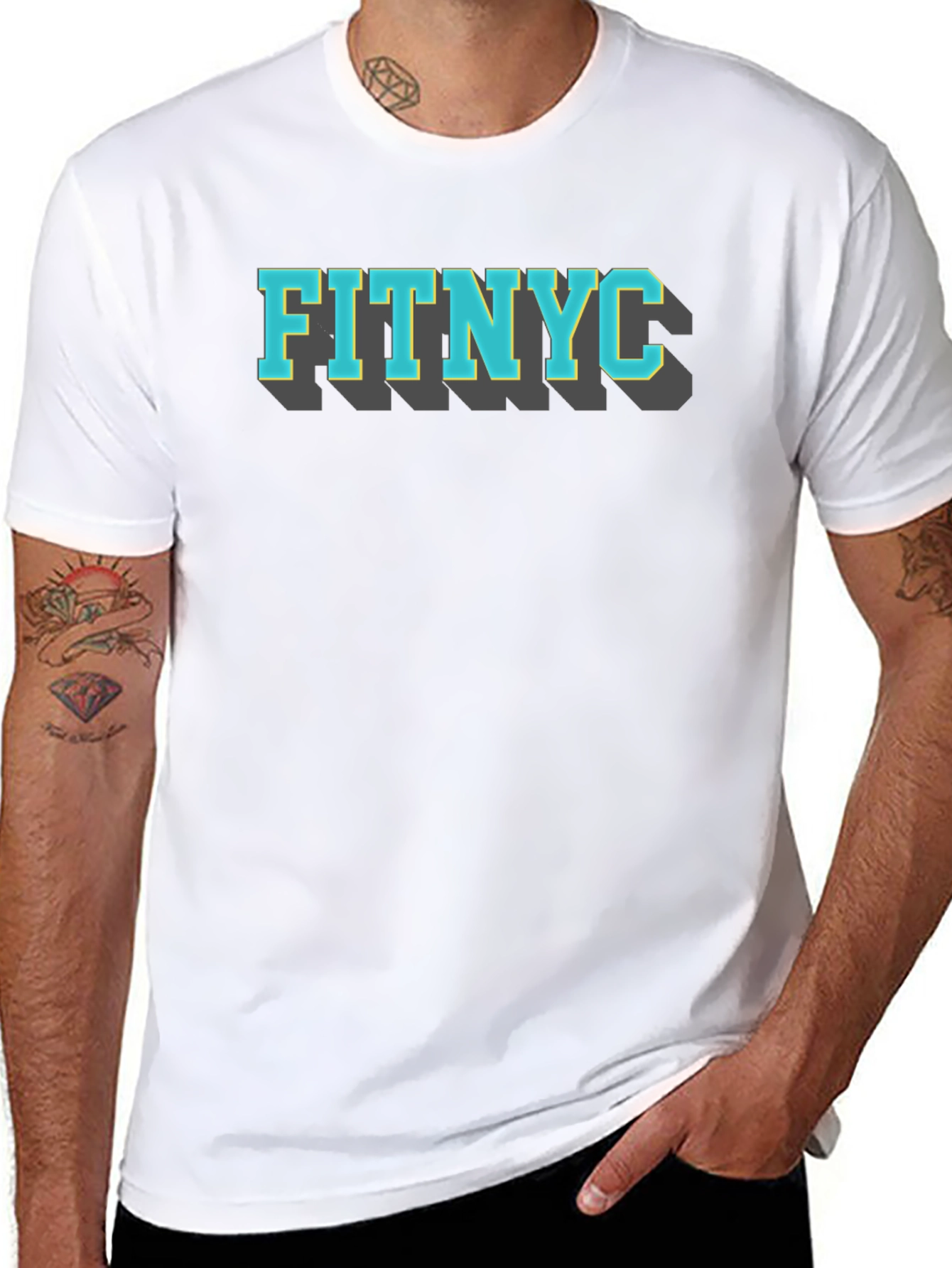 FITNYC Graphic Tee - Black Cotton T-Shirt