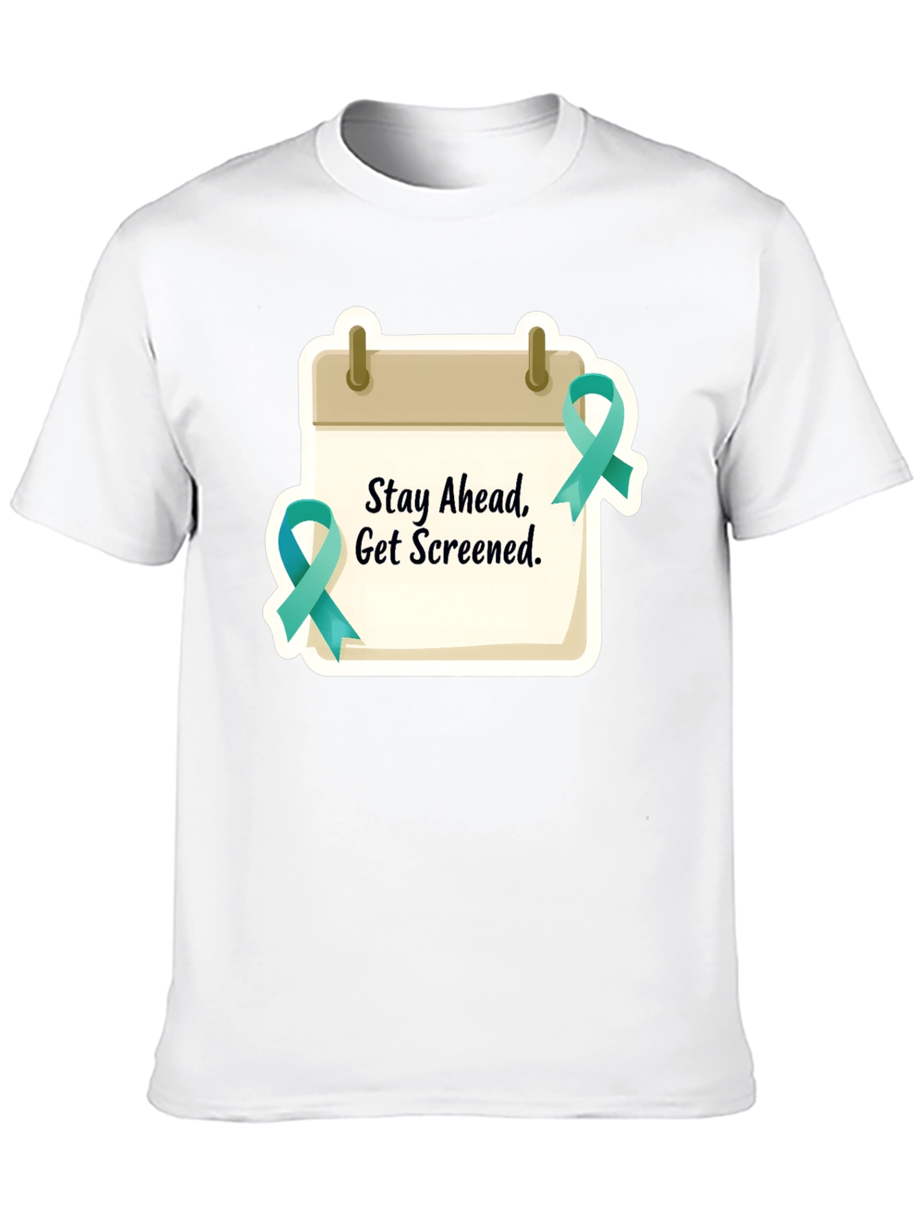 Stay Ahead Get Screened Black T-Shirt