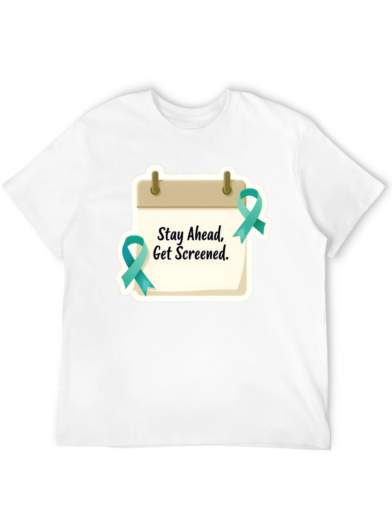 Stay Ahead Get Screened Black T-Shirt