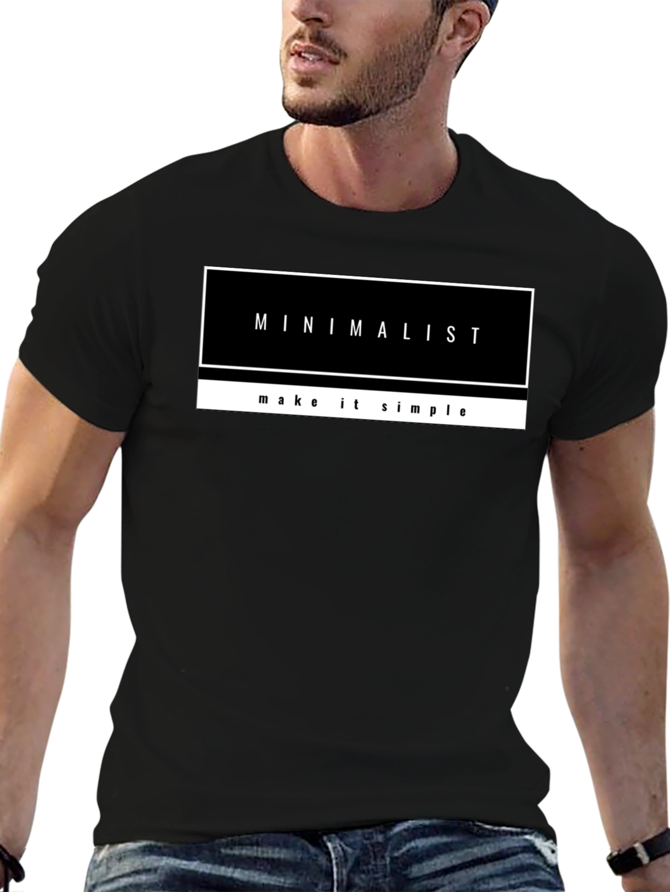 Minimalist Graphic Print Black T-Shirt